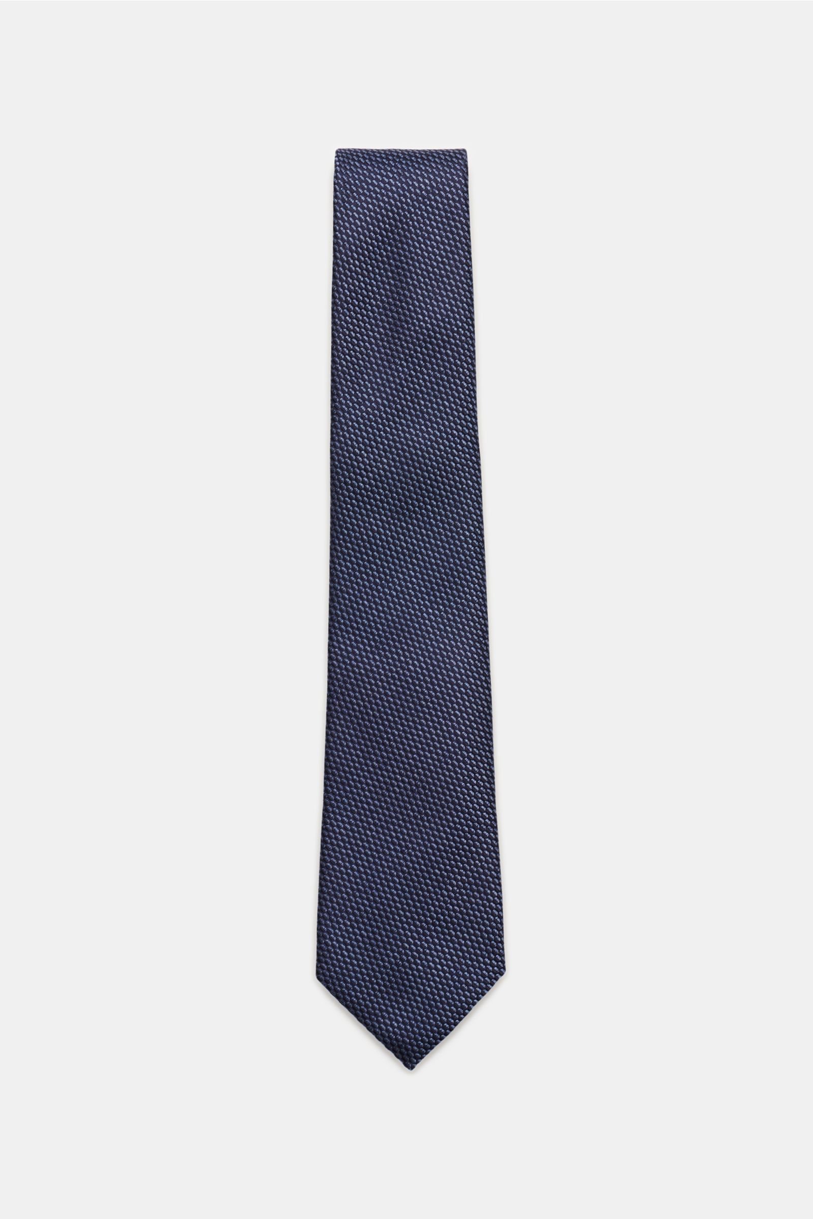 Silk tie grey-blue patterned