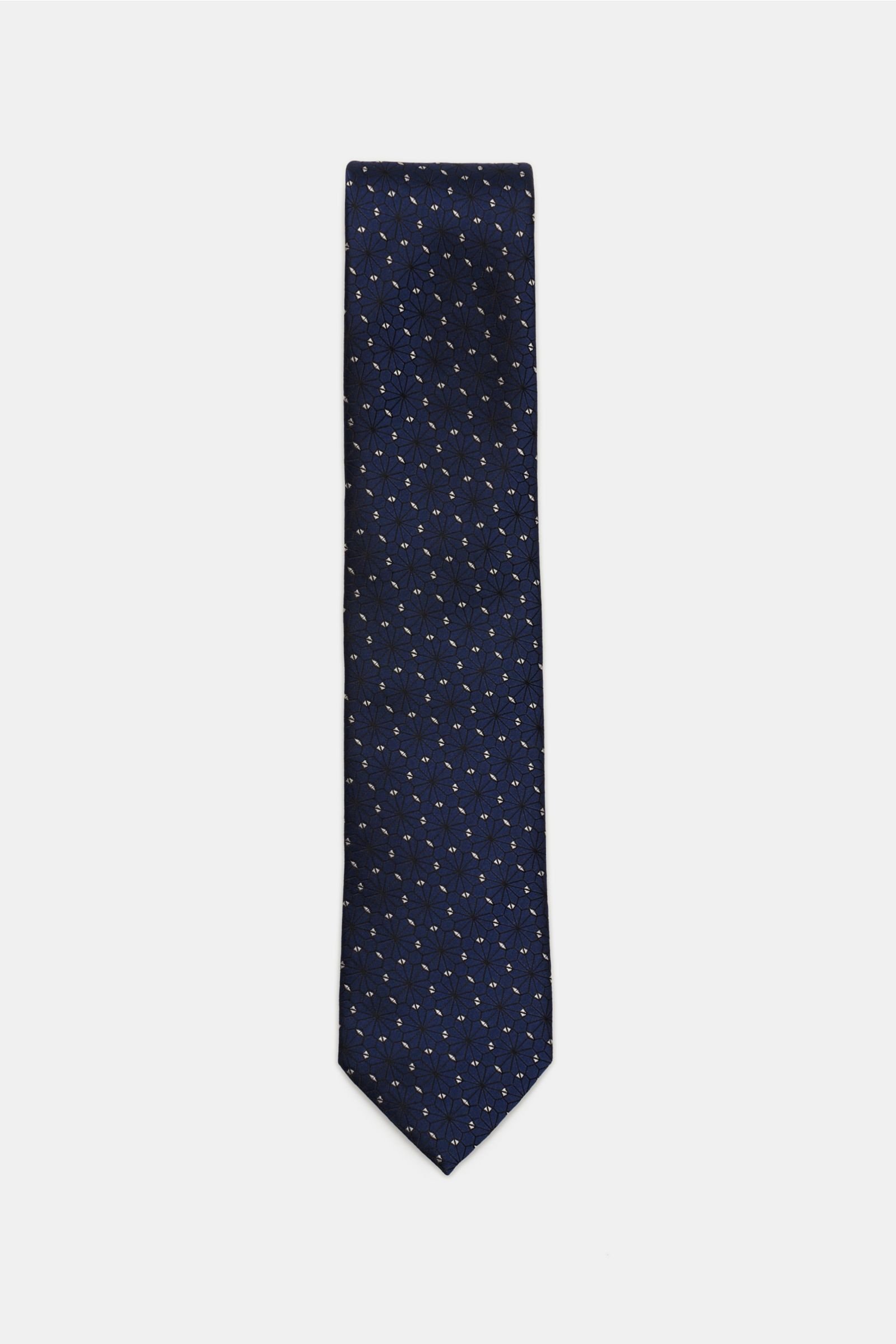 Silk tie smoky blue patterned