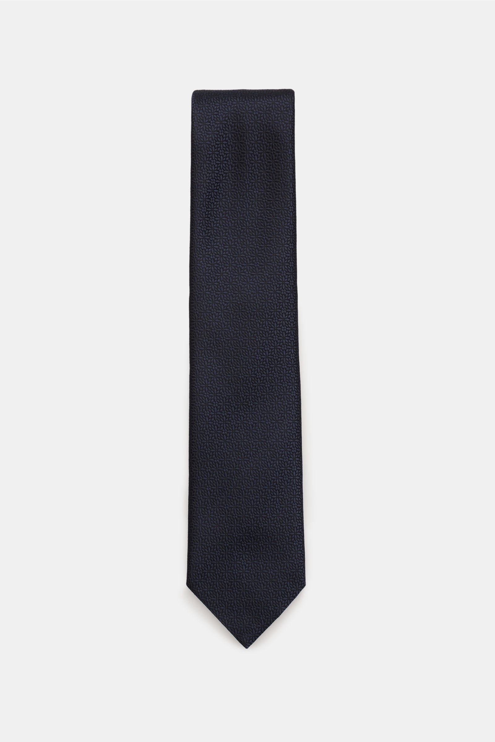 Silk tie dark navy patterned