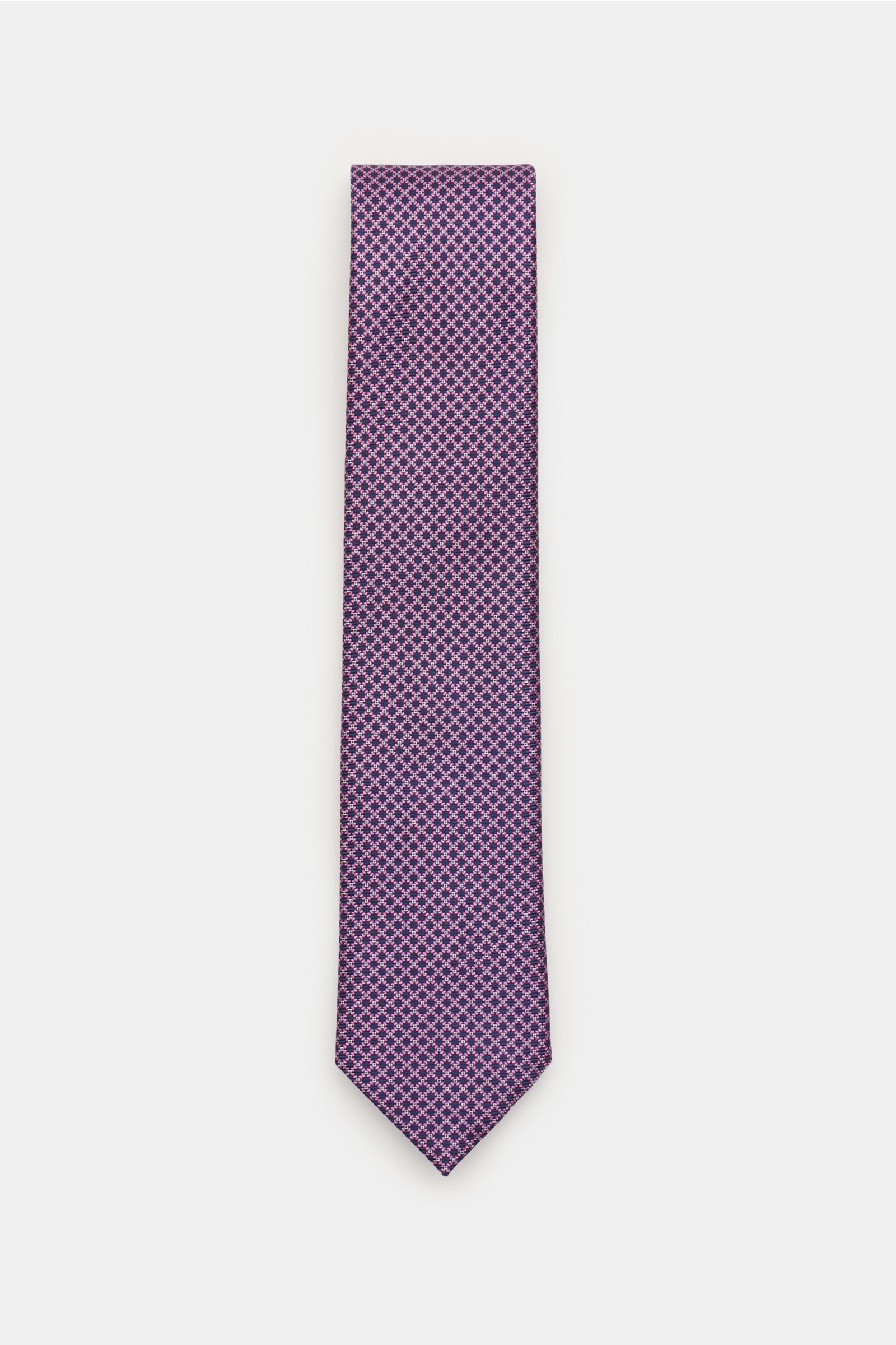 Silk tie navy/rose patterned