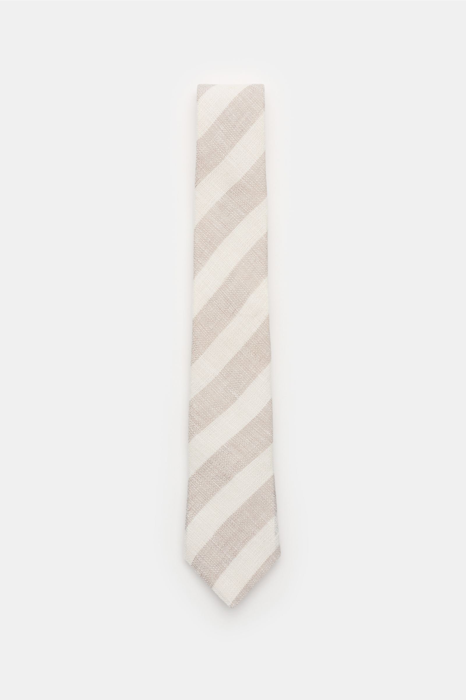 Linen tie beige/cream striped