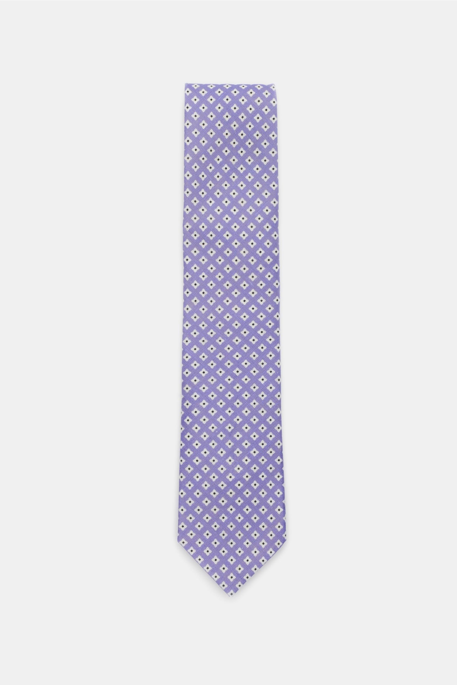 Linen tie purple patterned