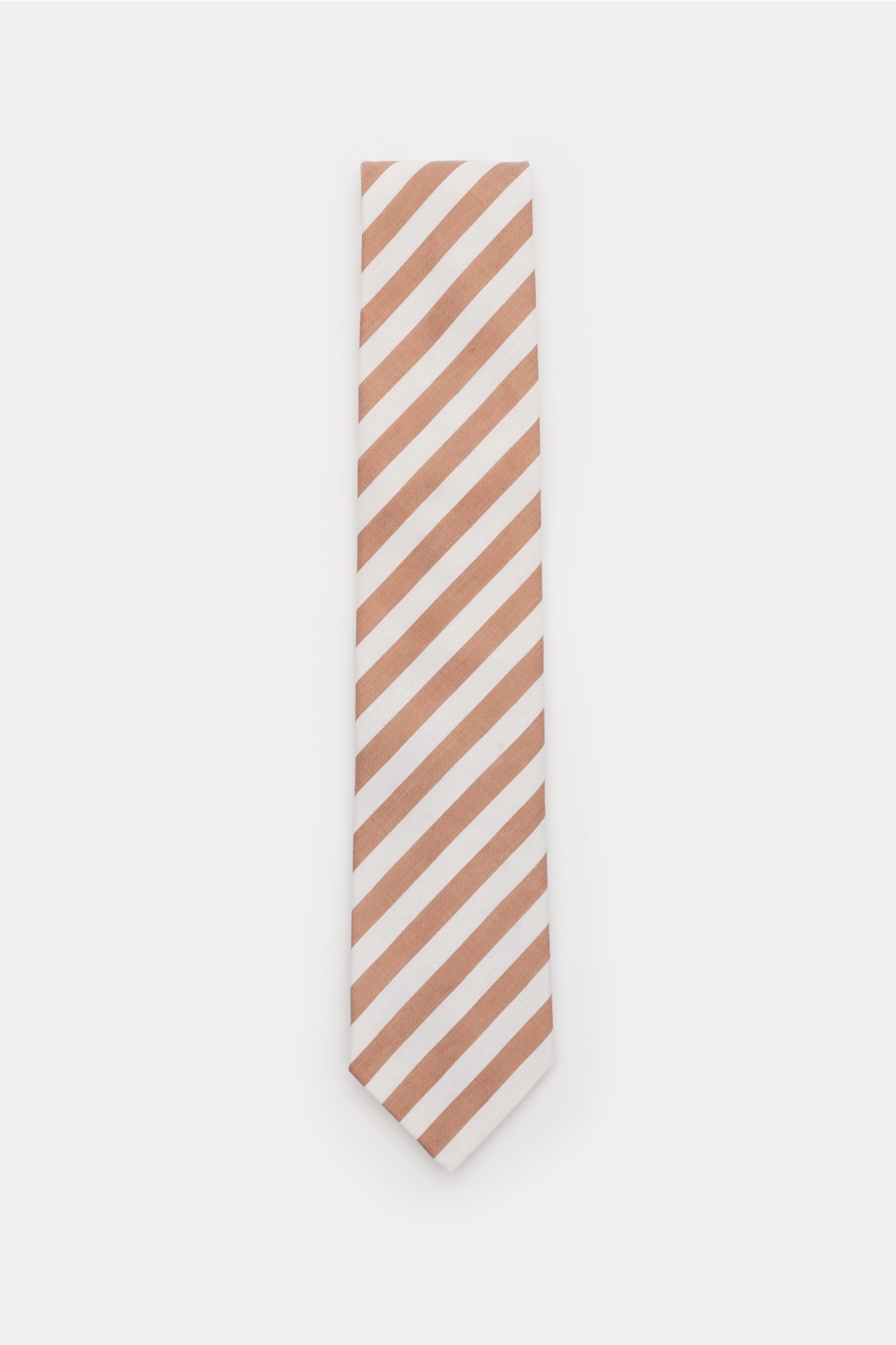 Krawatte hellbraun/offwhite gestreift
