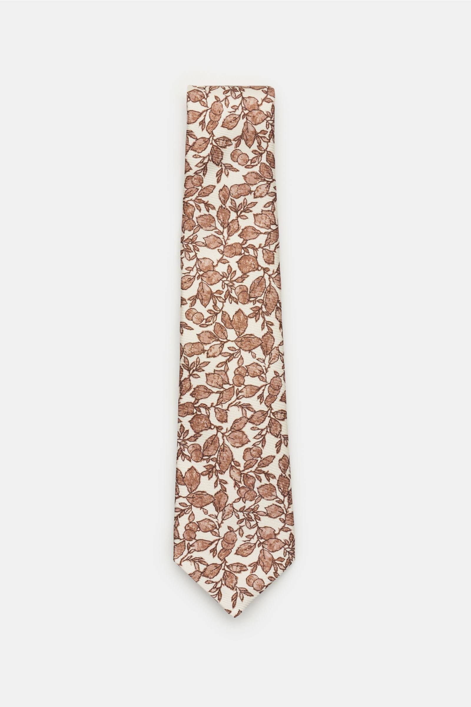 Silk tie brown/cream patterned