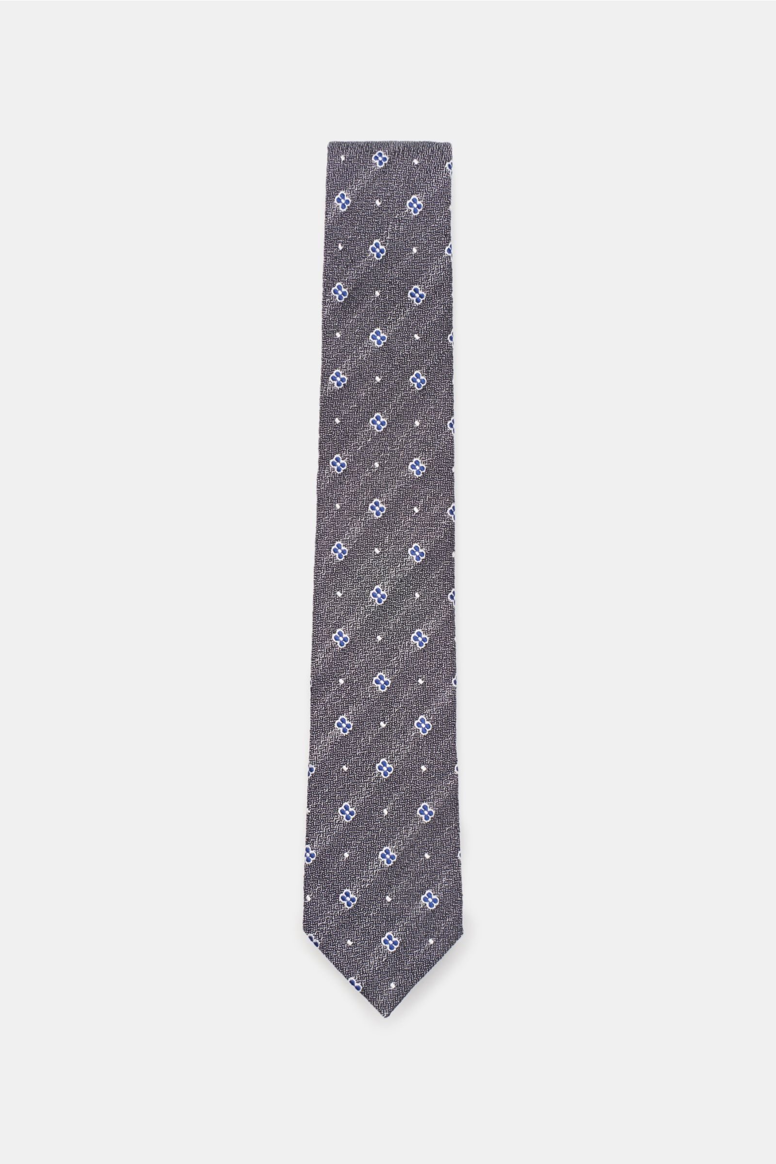 Tie dark grey/blue patterned