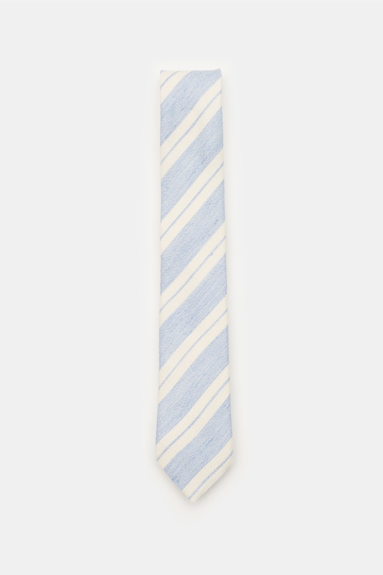 Krawatte hellblau/creme gestreift