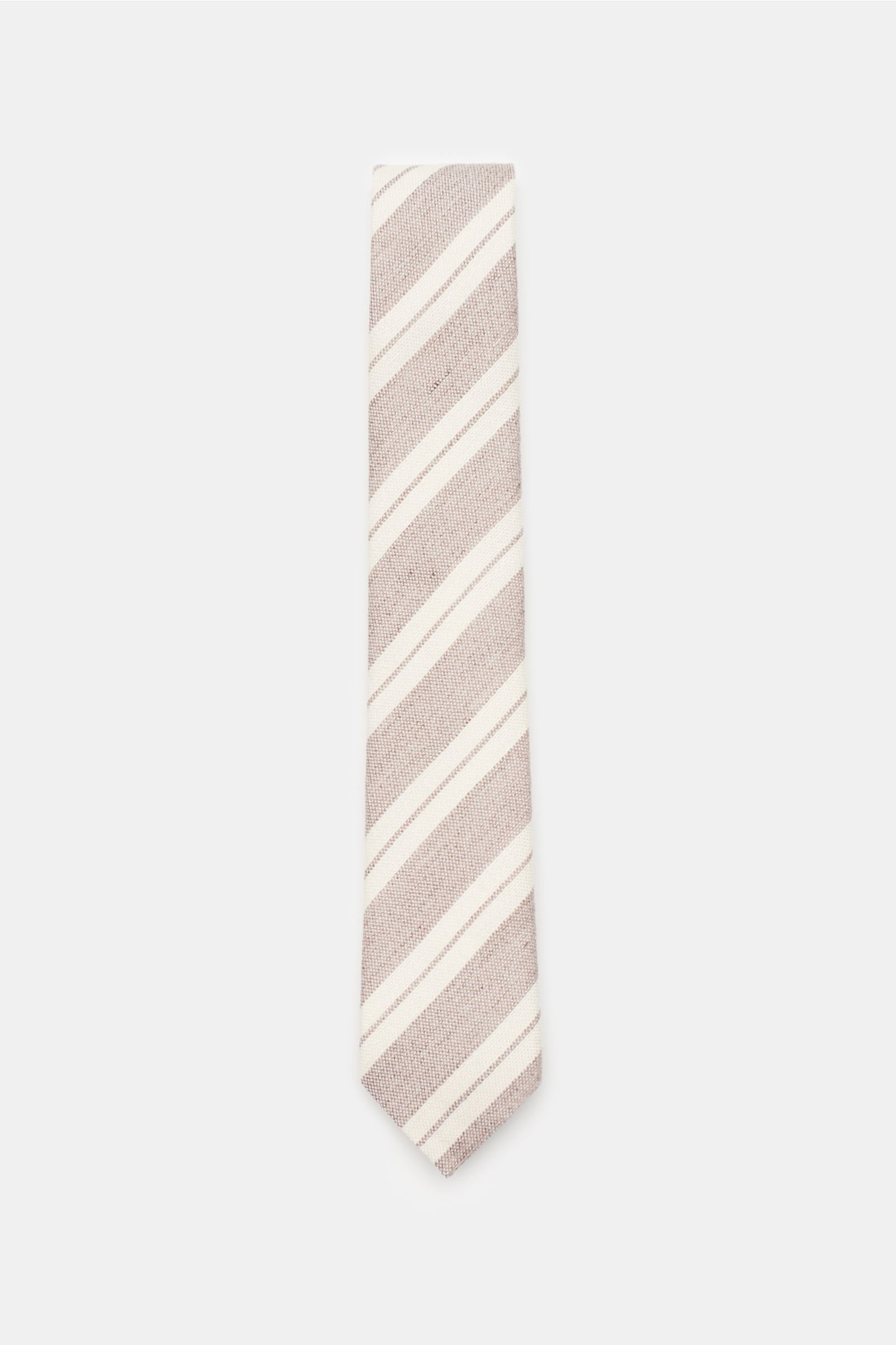 Krawatte beige/creme gestreift