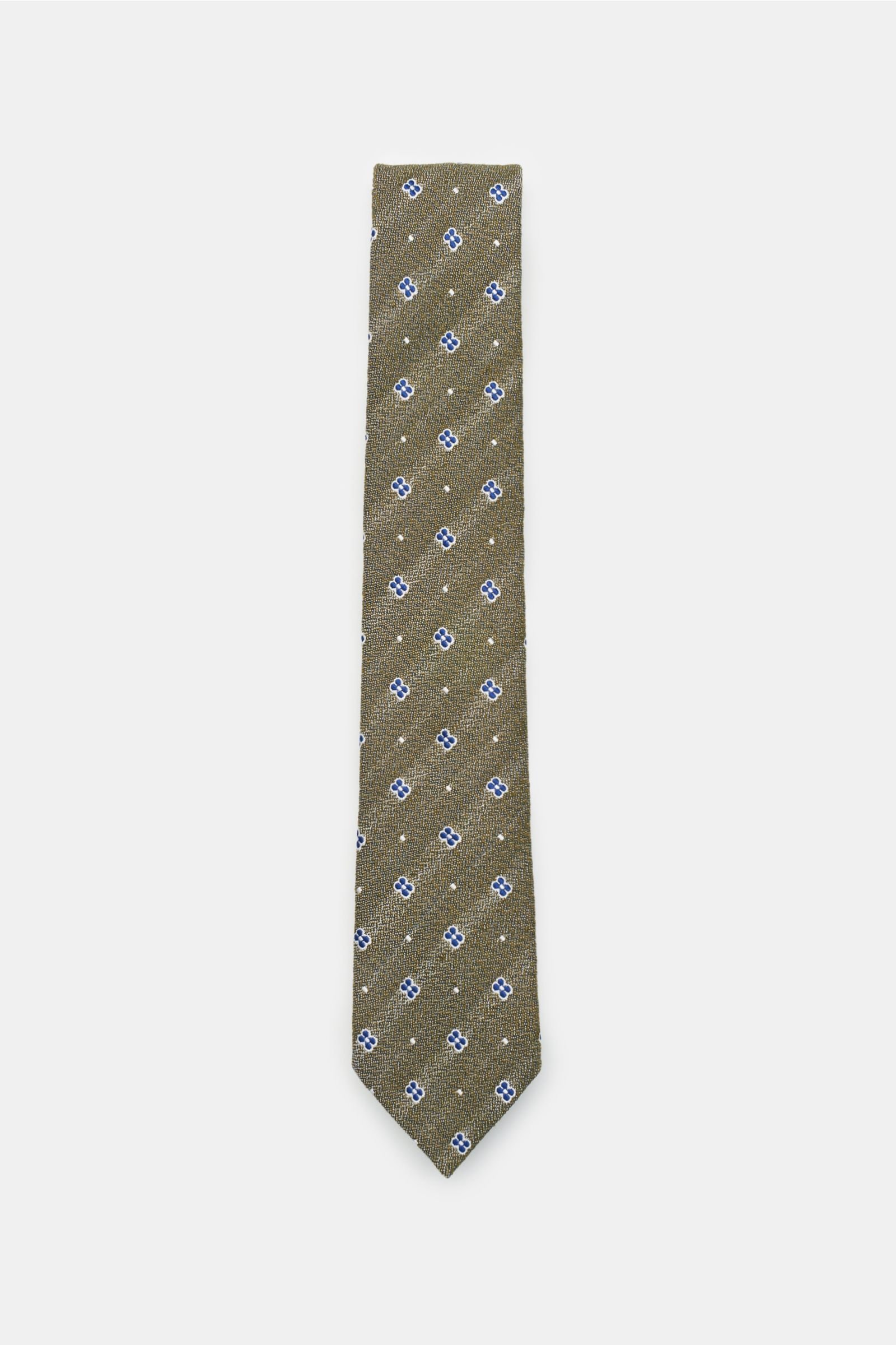 Tie olive/blue patterned