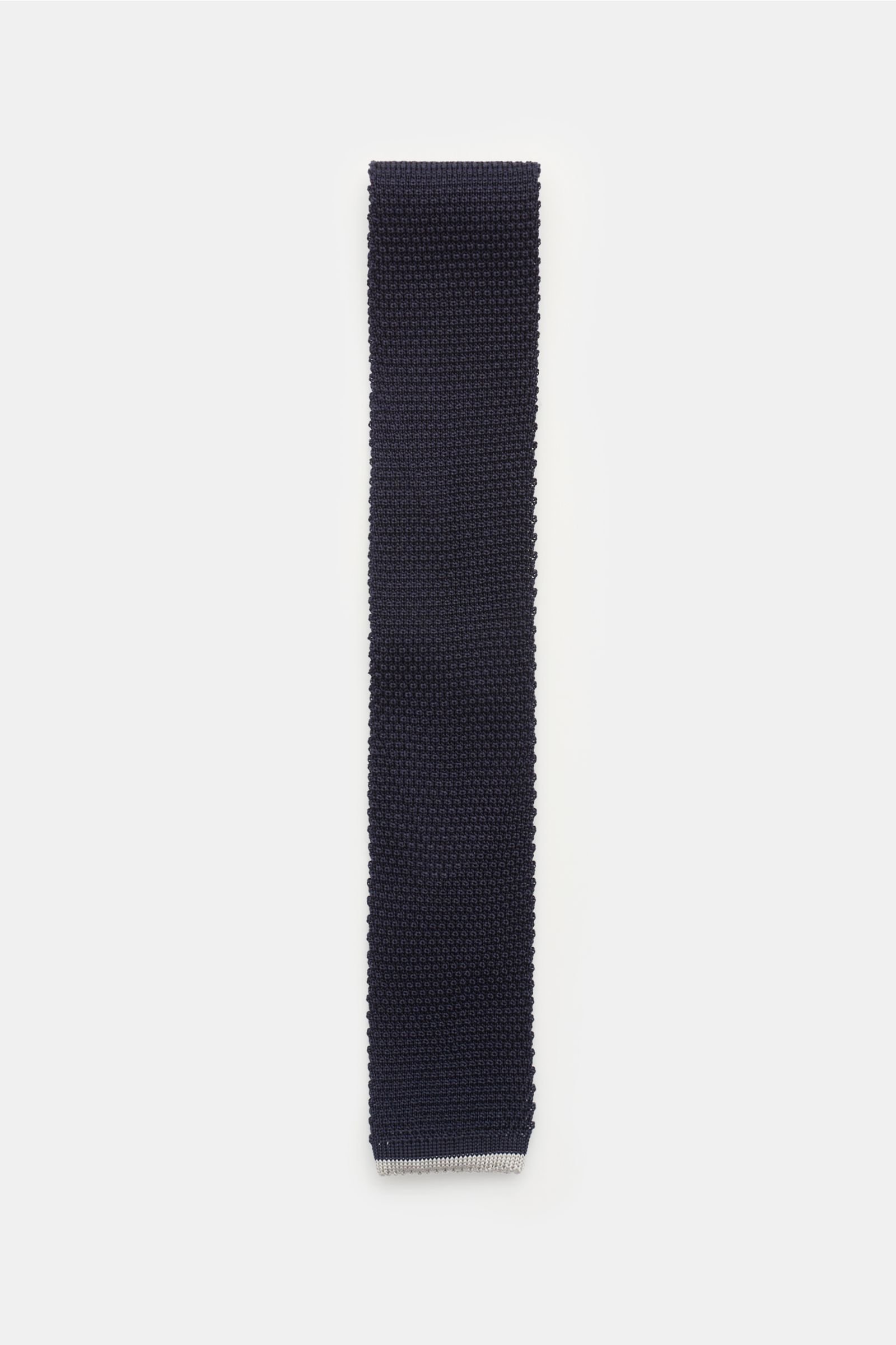 Silk knitted tie navy