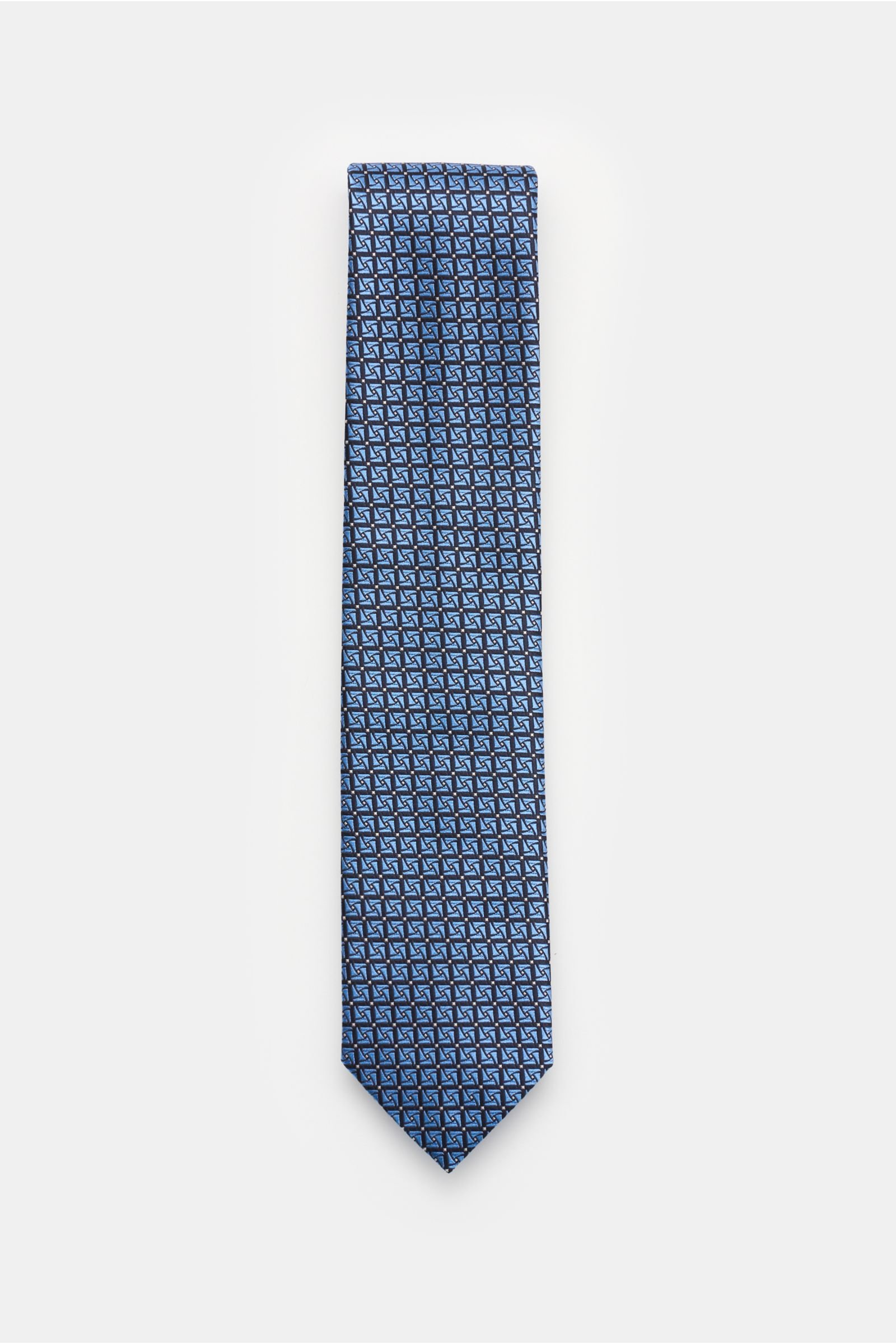 Silk tie light blue patterned