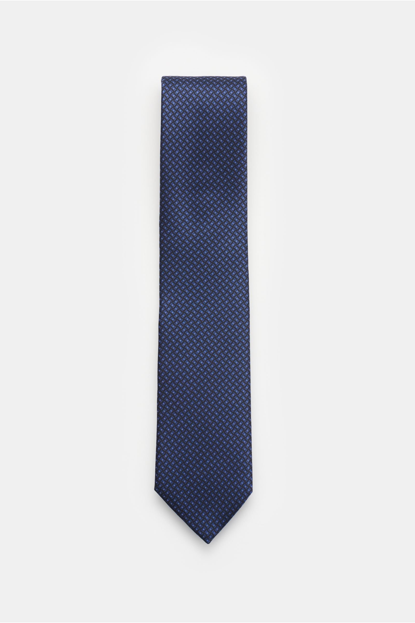 Silk tie navy patterned