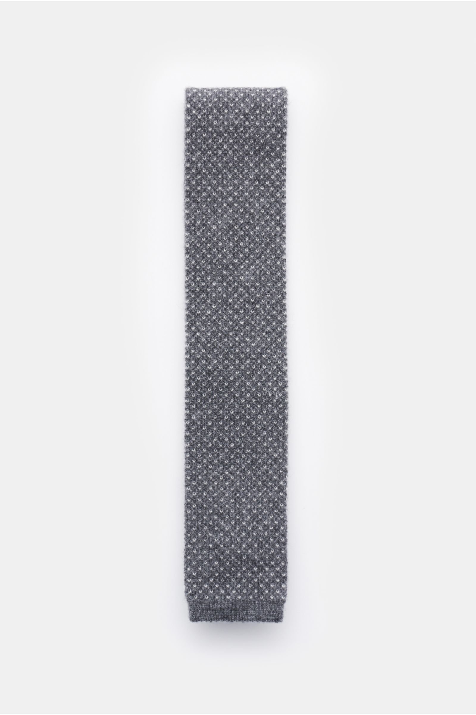 Cashmere knitted tie grey/white patterned