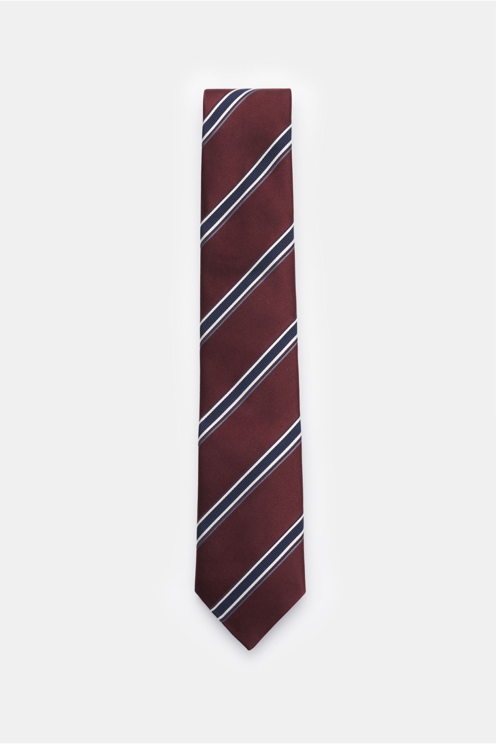 Silk tie burgundy/navy striped