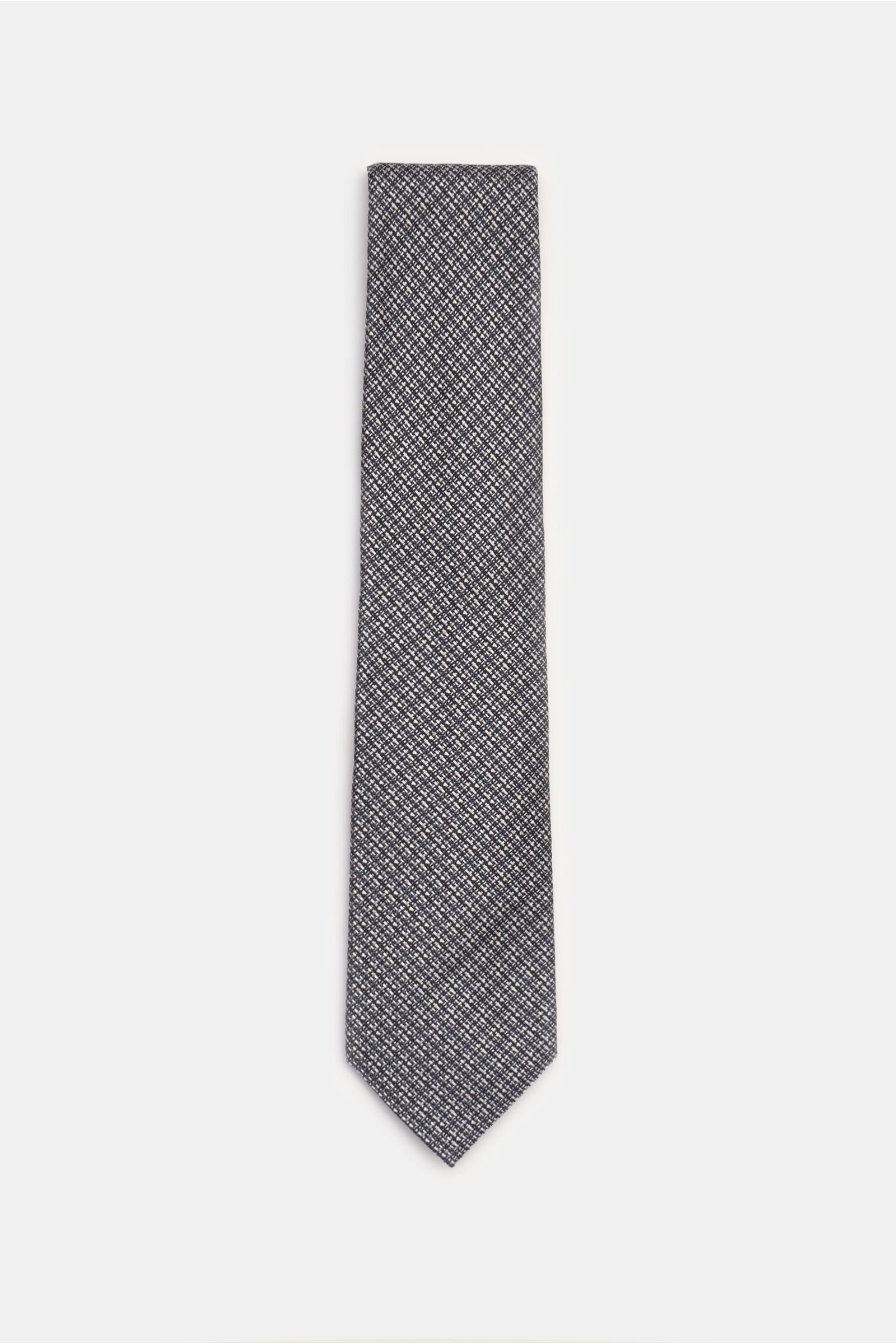 Silk tie silver-grey/black checked