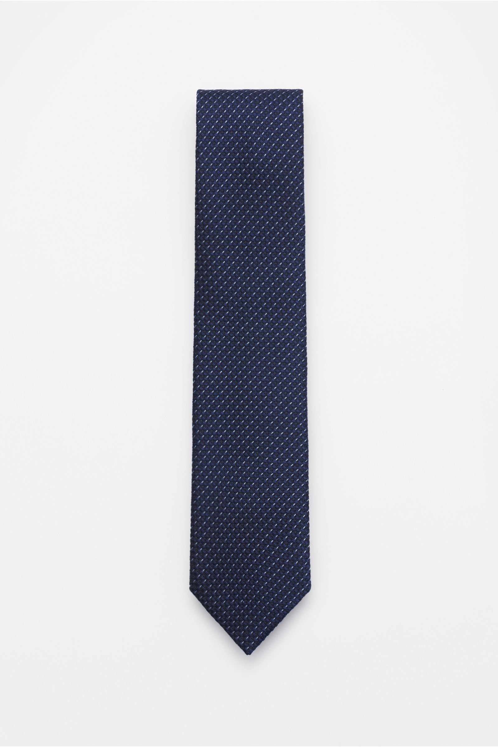 Silk tie navy/black/light blue patterned