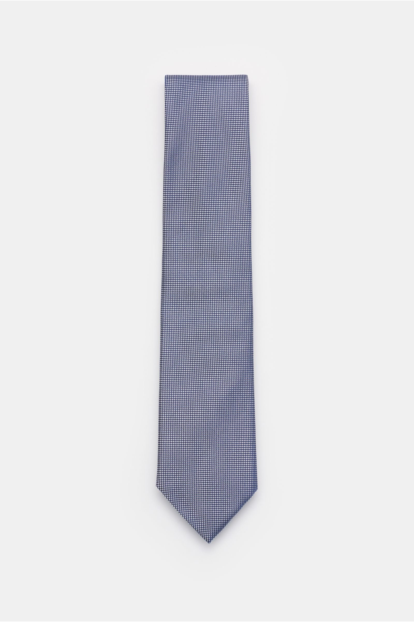 Silk tie navy/silver-grey checked