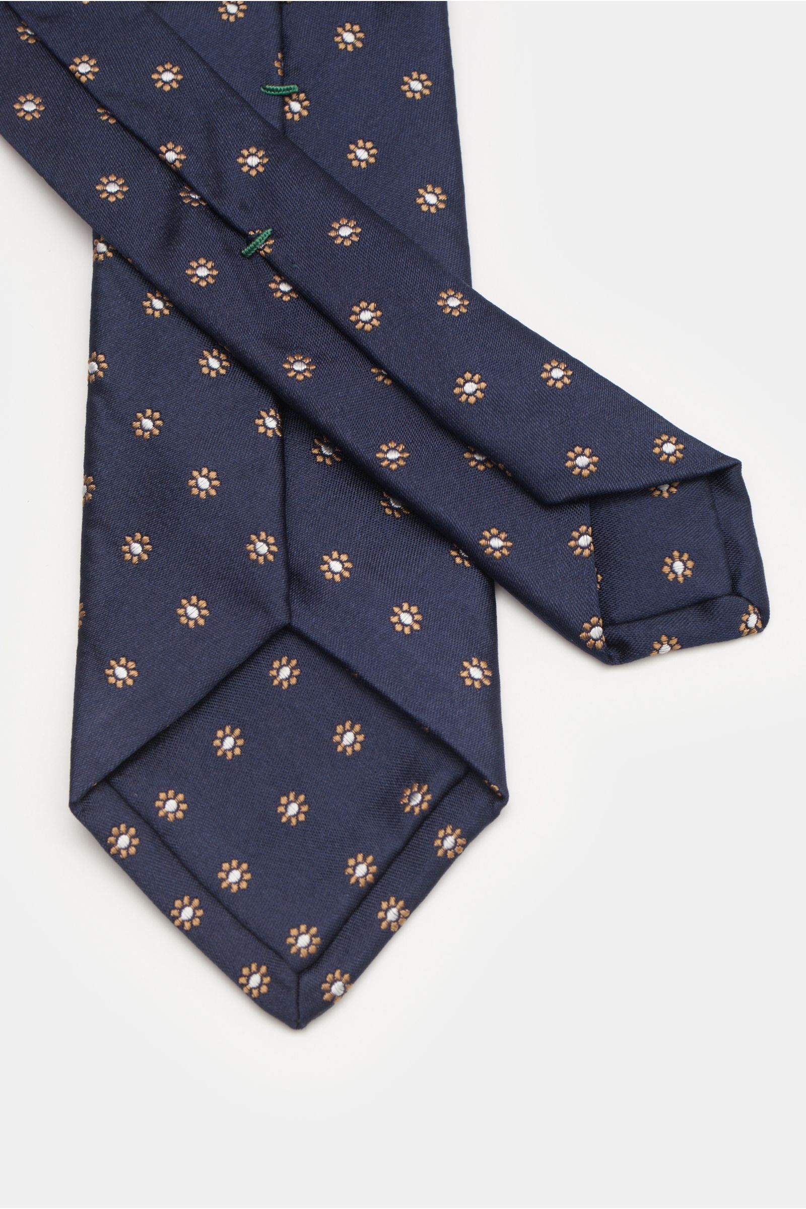 Borrelli Seidenkrawatte navy/beige/weiß gemustert