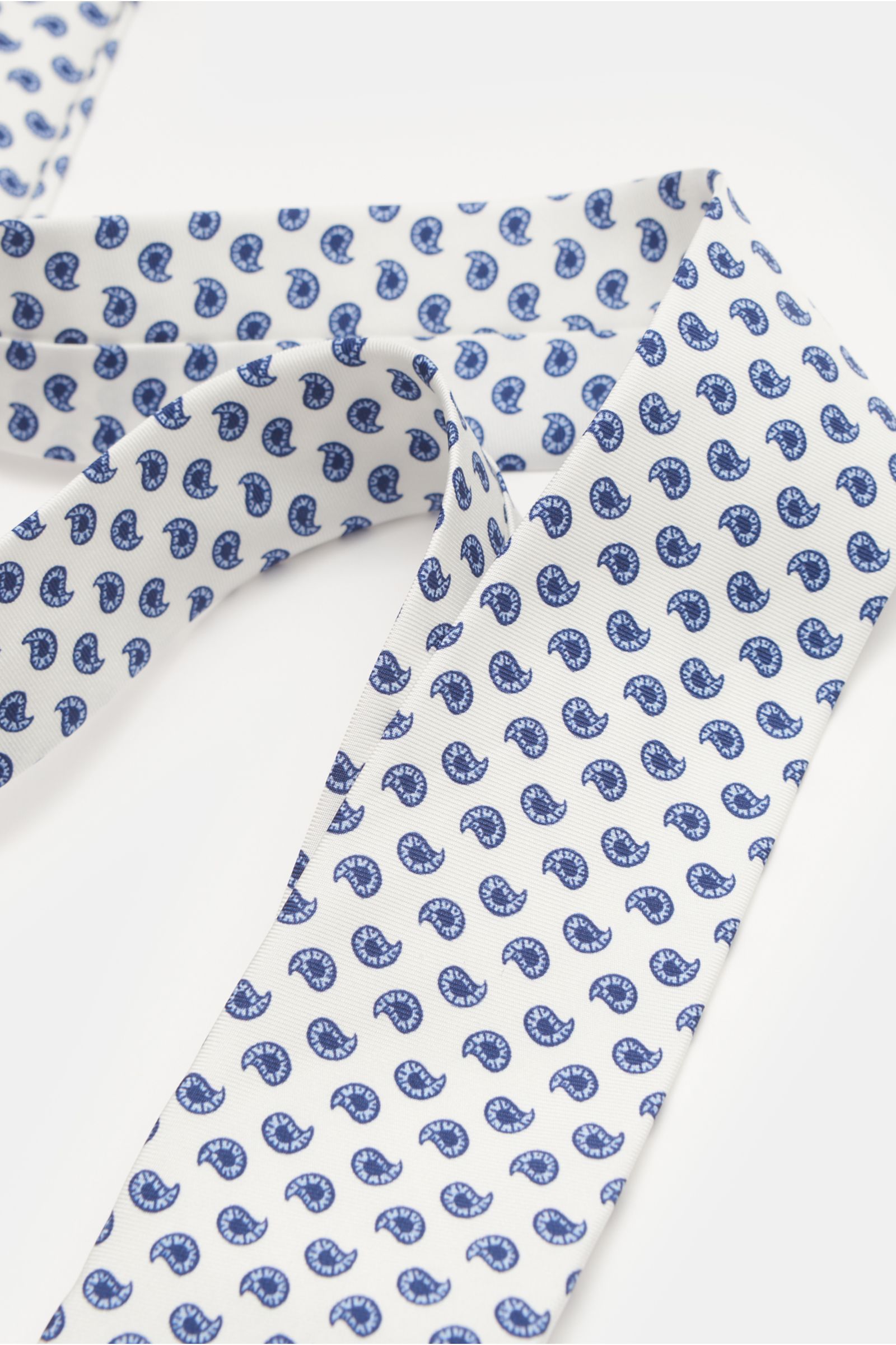 Borrelli Seidenkrawatte offwhite/hellblau/navy gemustert