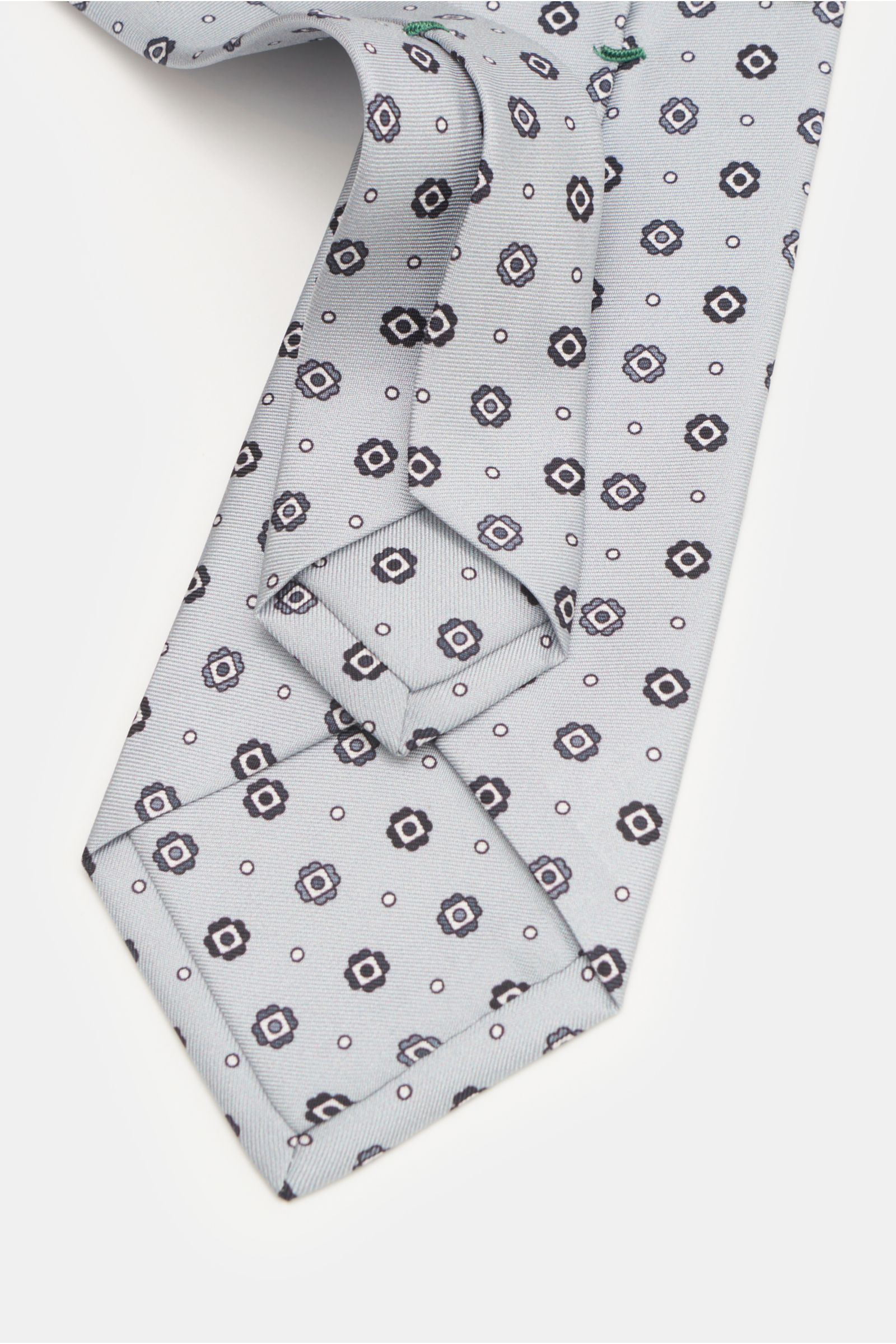 Borrelli Silk tie grey/white/black patterned