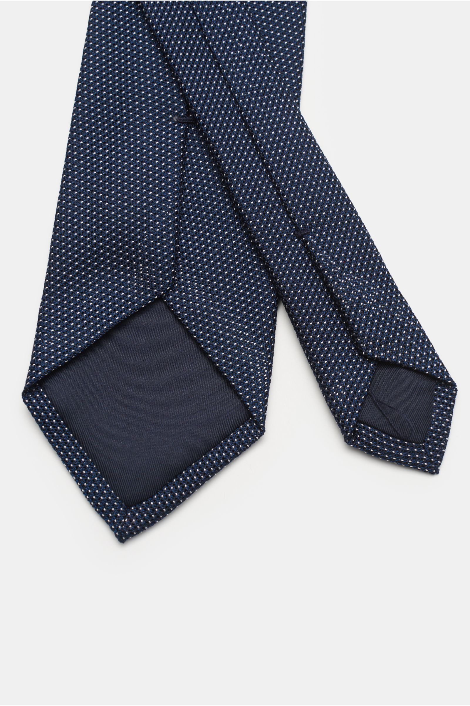 Bigi Seidenkrawatte 'Laos' navy/schwarz/weiß gepunktet