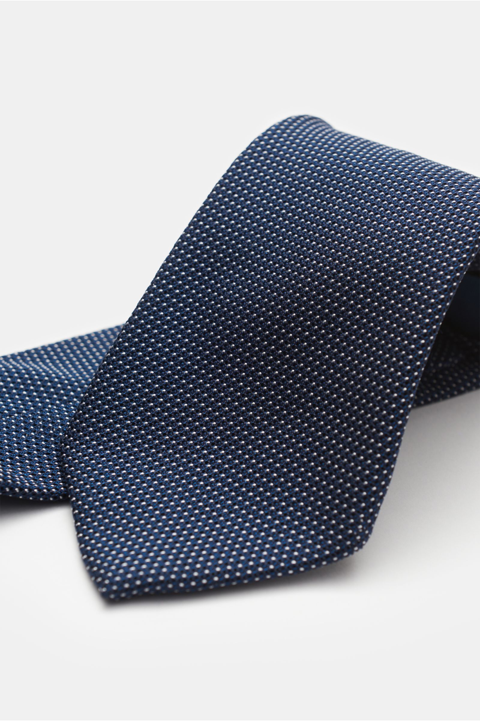 Bigi Seidenkrawatte 'Laos' navy/schwarz/weiß gepunktet