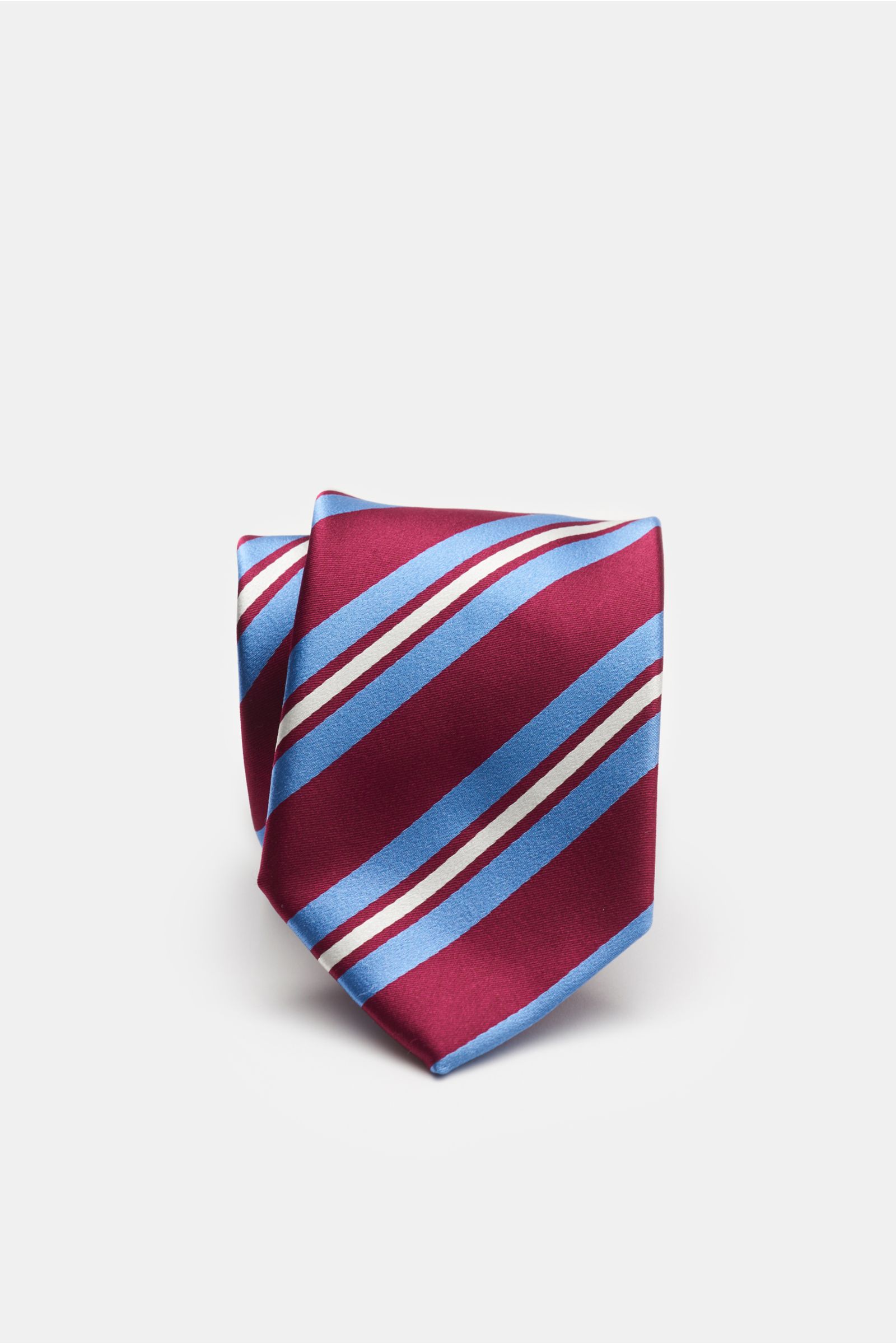 Bigi Silk tie 'Rio' burgundy/blue/silver-grey striped
