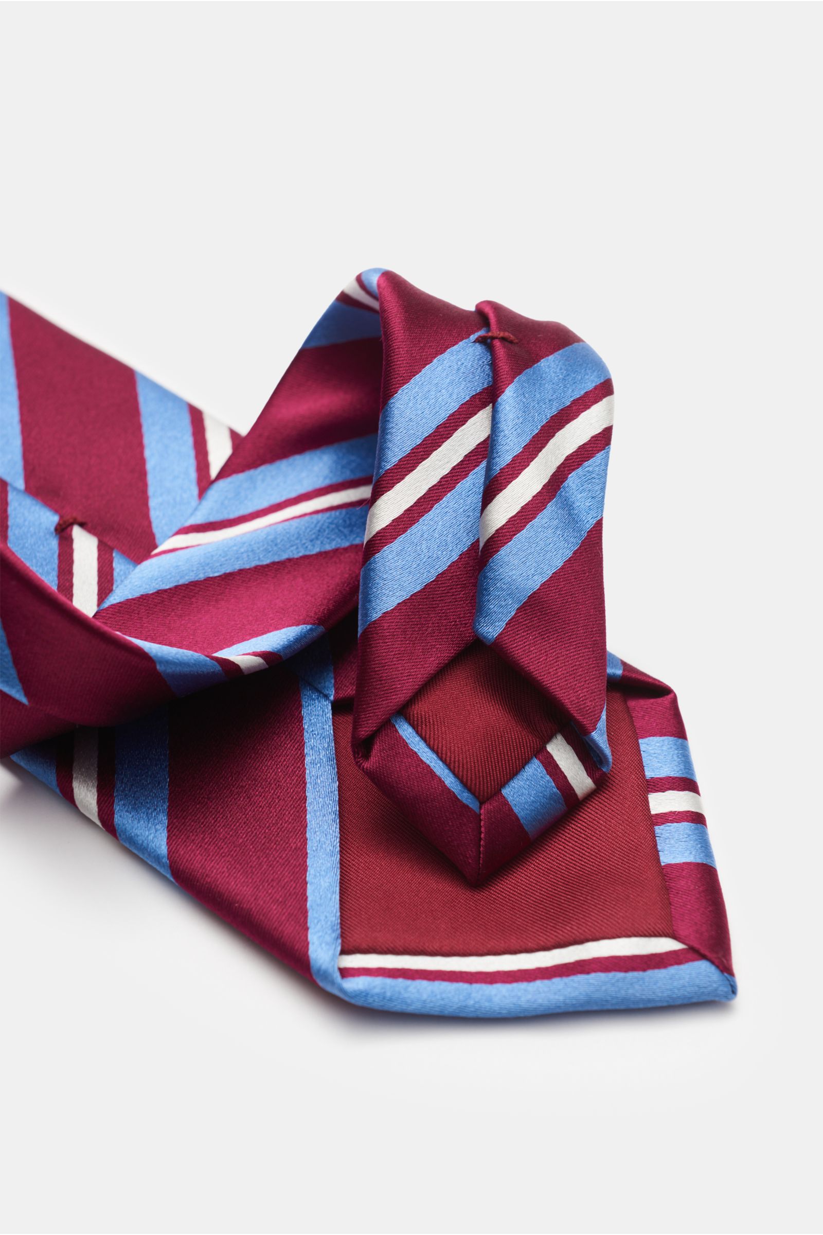 Bigi Silk tie 'Rio' burgundy/blue/silver-grey striped