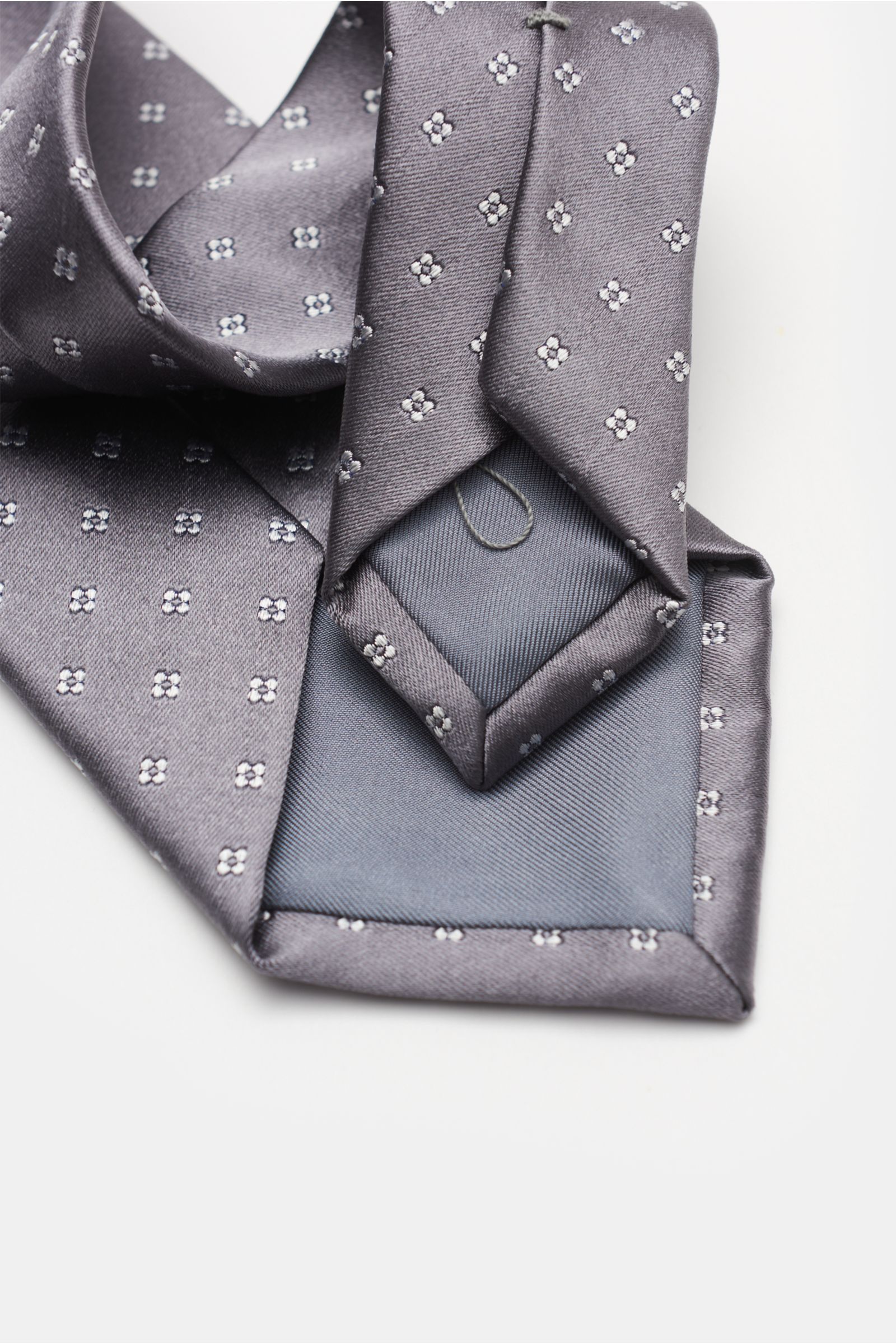 Bigi Silk tie 'Senna' grey/light grey patterned