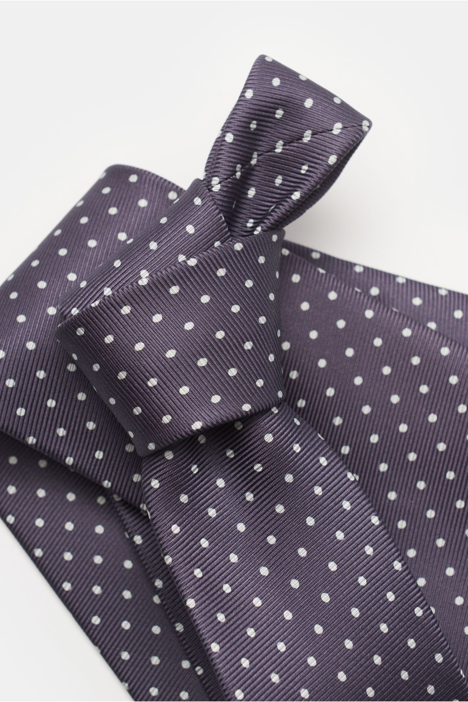 Bigi Seidenkrawatte 'Cile' grau/weiß gepunktet