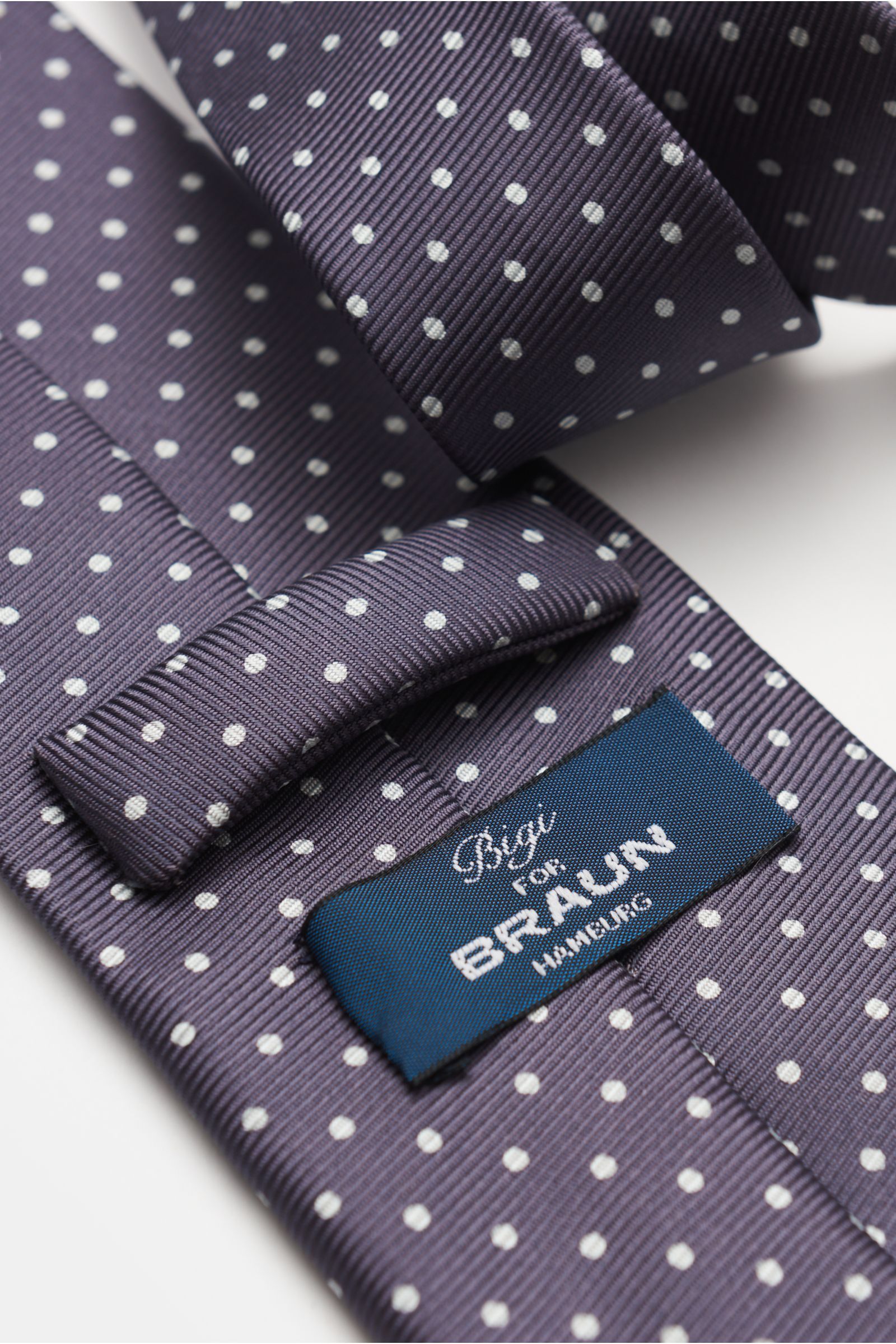 Bigi Seidenkrawatte 'Cile' grau/weiß gepunktet