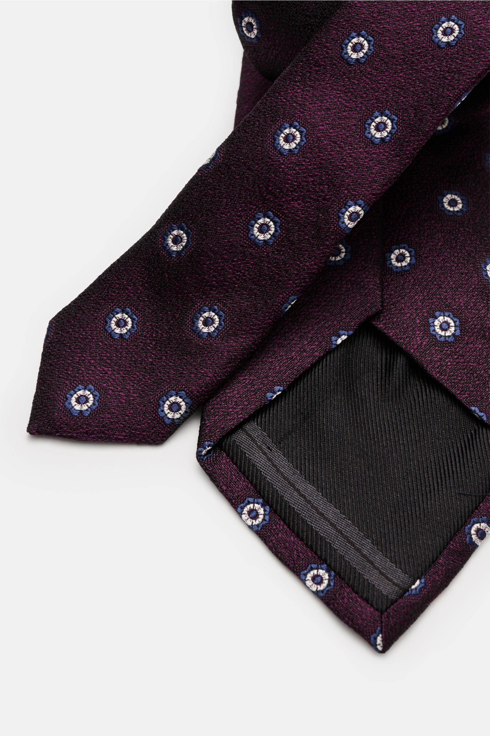 Zegna Seidenkrawatte dunkelviolett/dunkelblau/offwhite gemustert