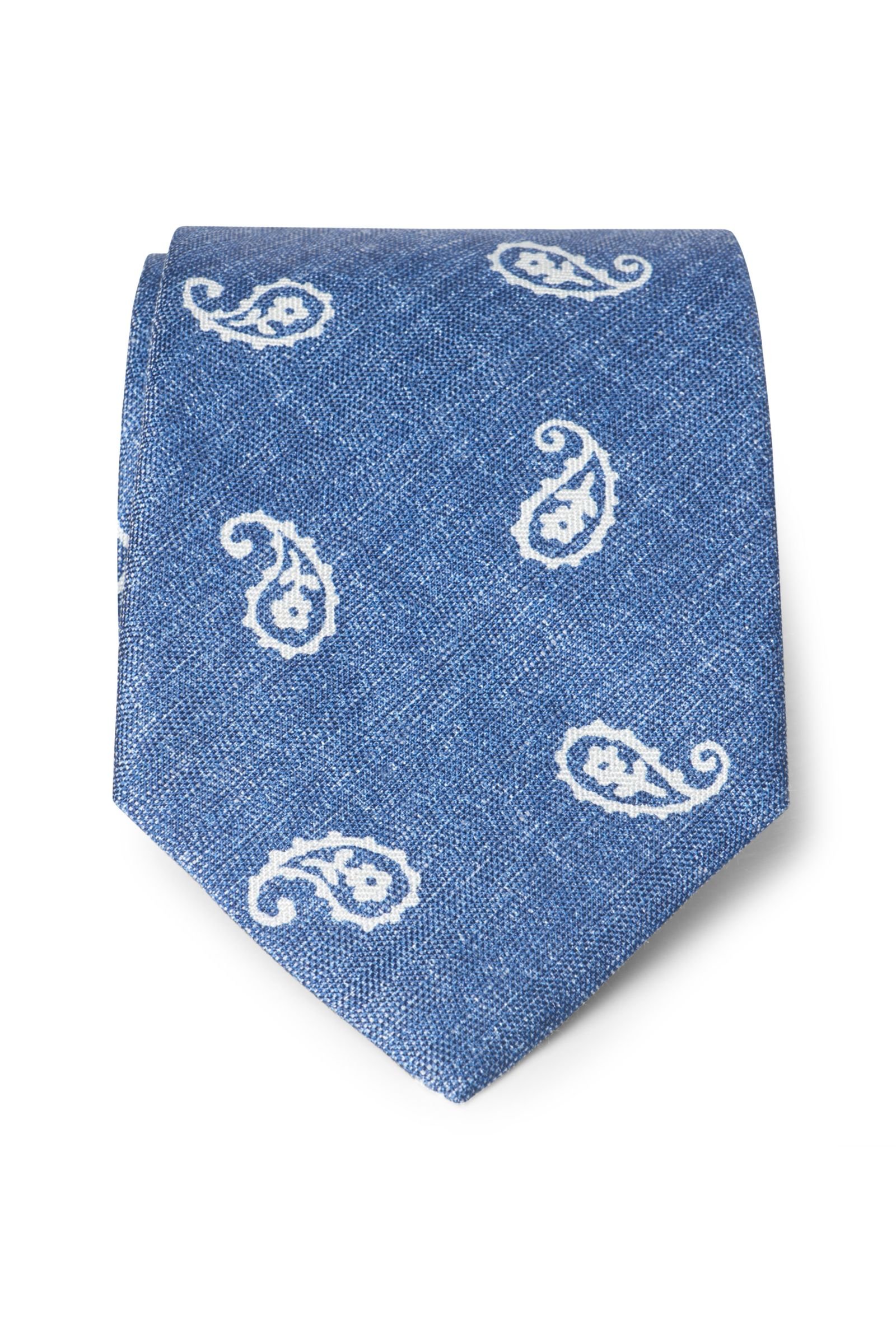 Tie grey-blue patterned