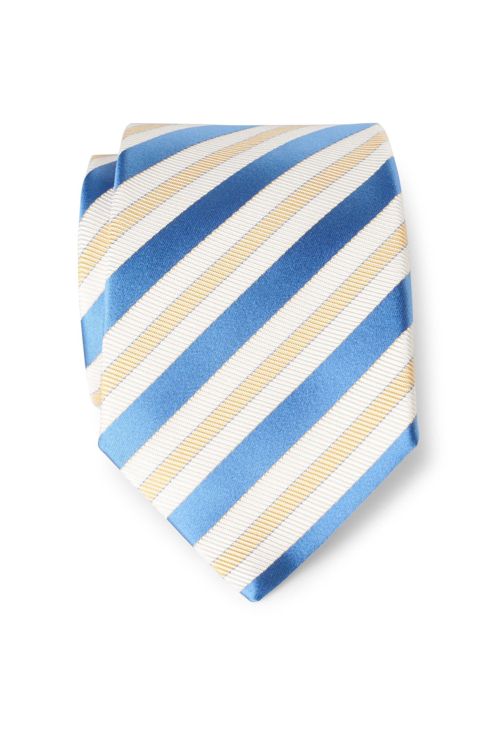 Silk tie blue/yellow striped