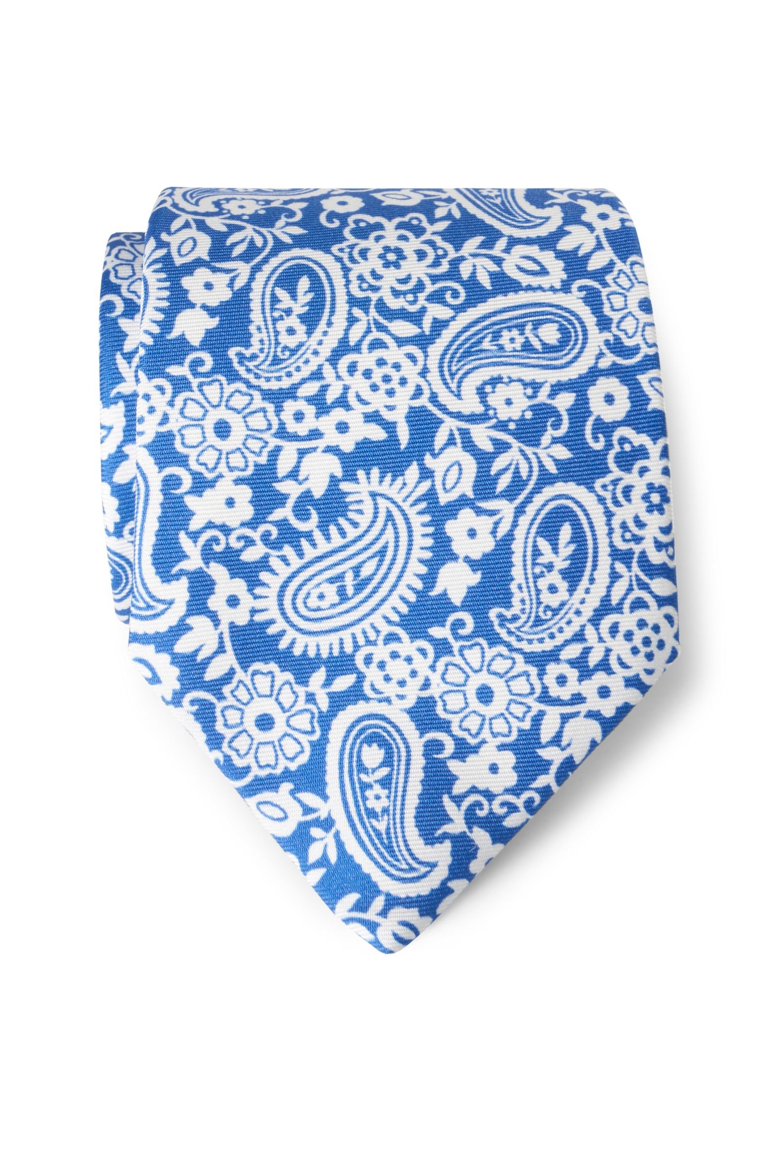 Silk tie blue patterned