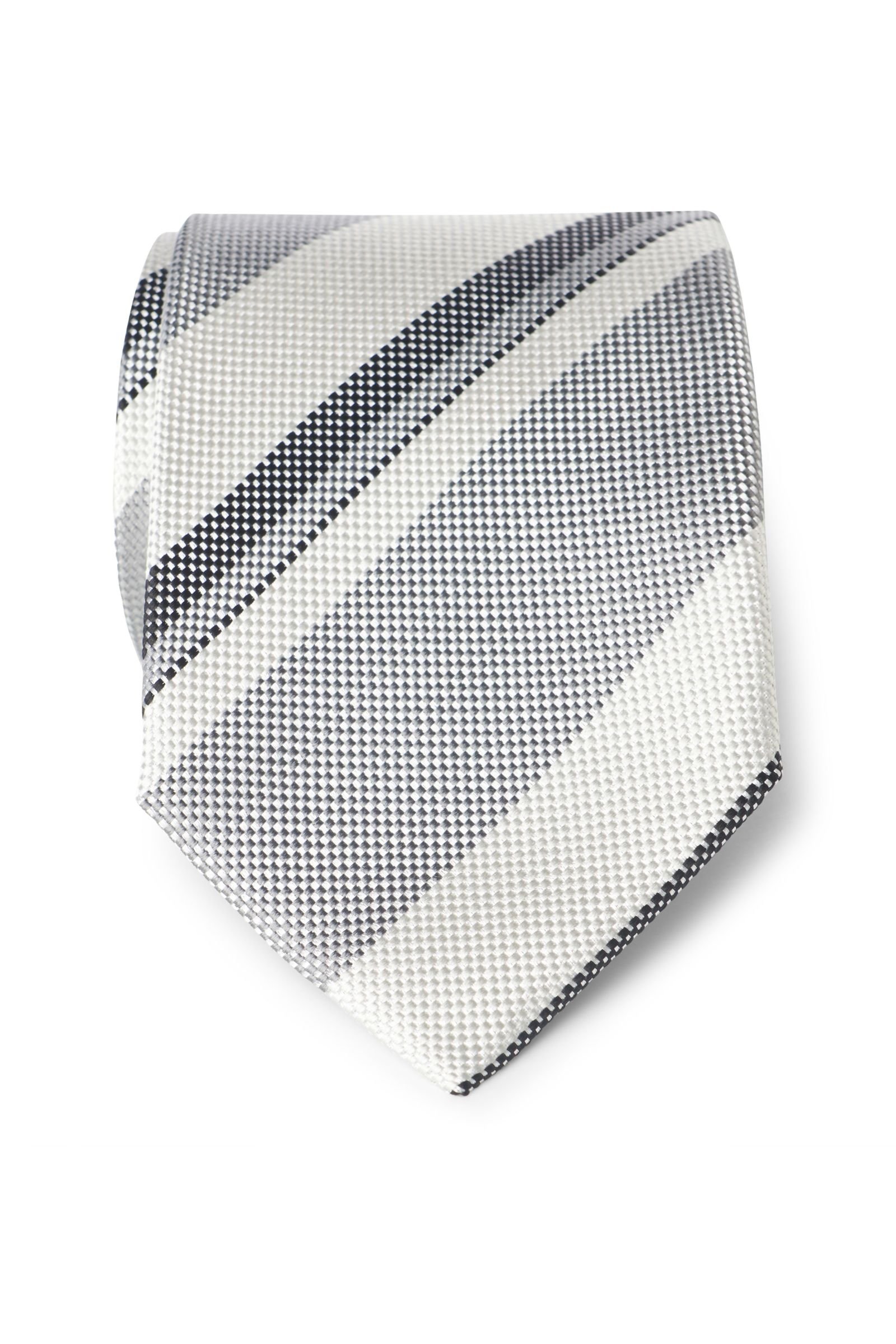Silk tie grey striped