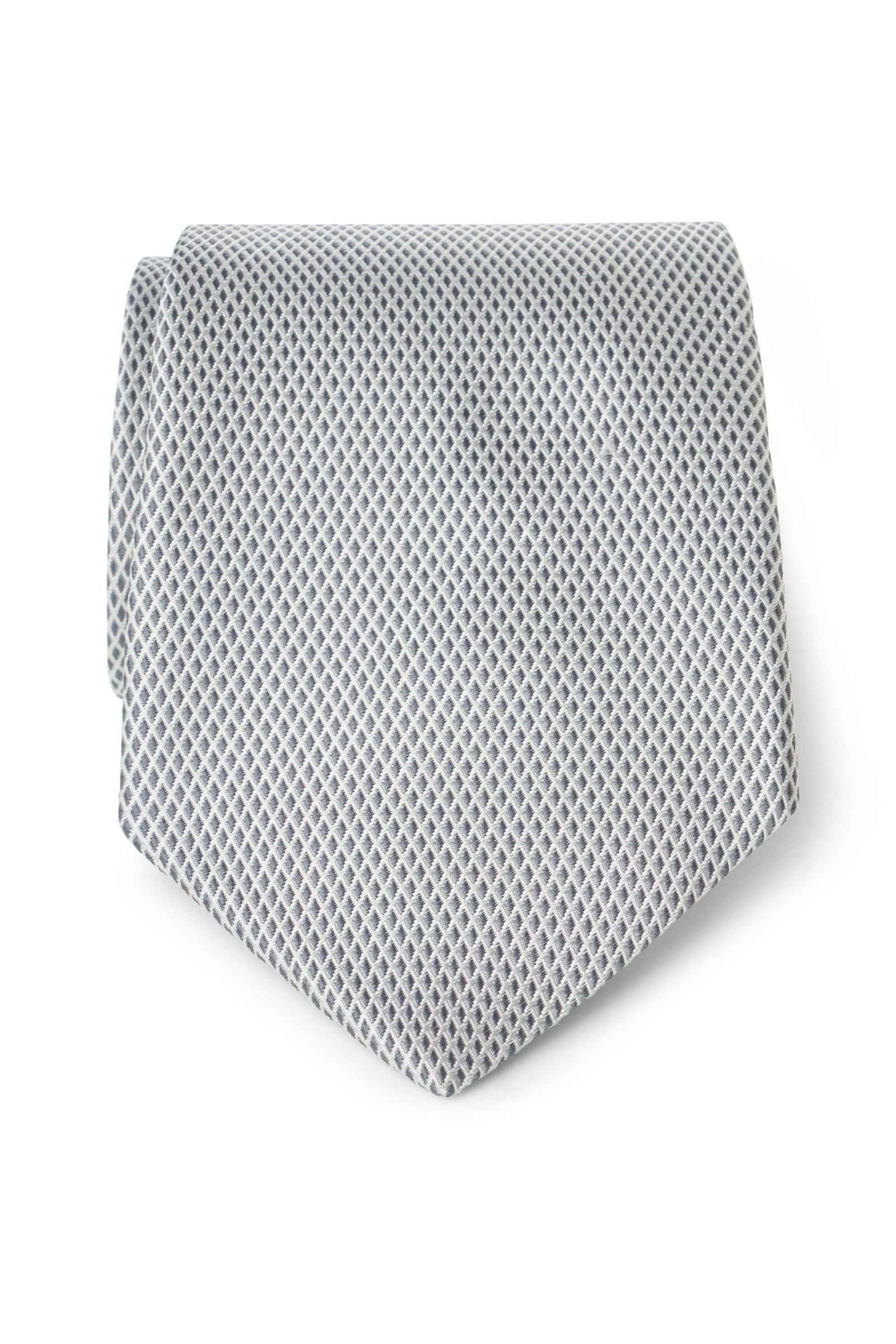 Silk tie grey patterned