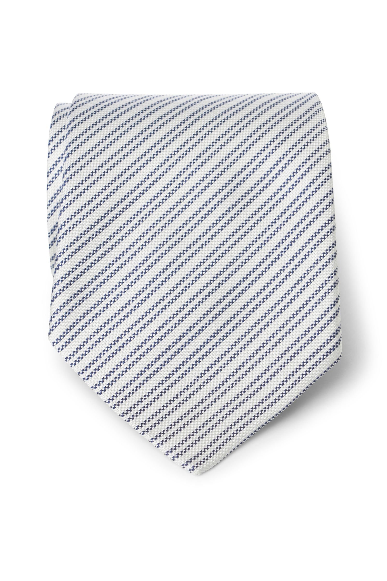 Silk tie dark blue striped