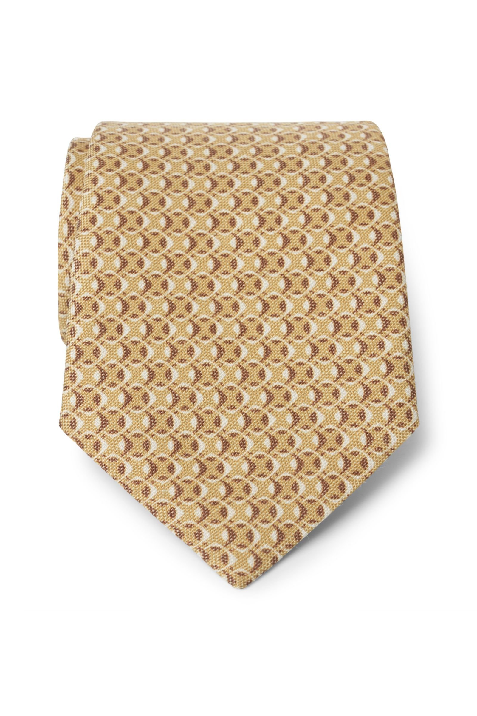Krawatte ocker/braun gemustert