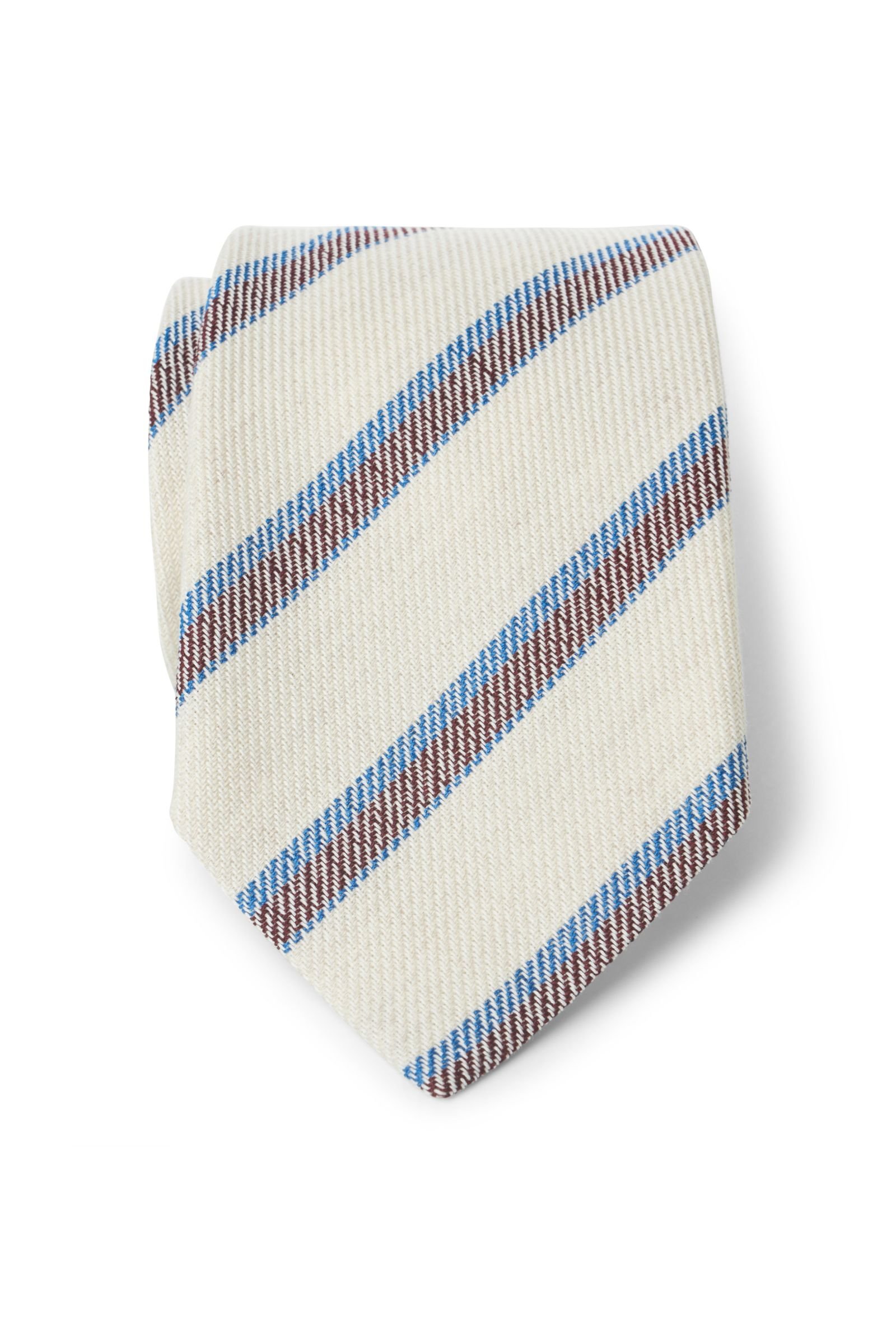 Tie cream/brown/blue striped