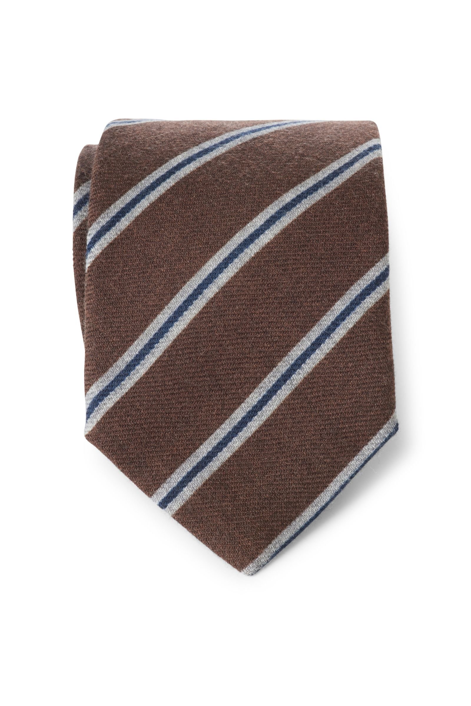 Wool tie brown striped