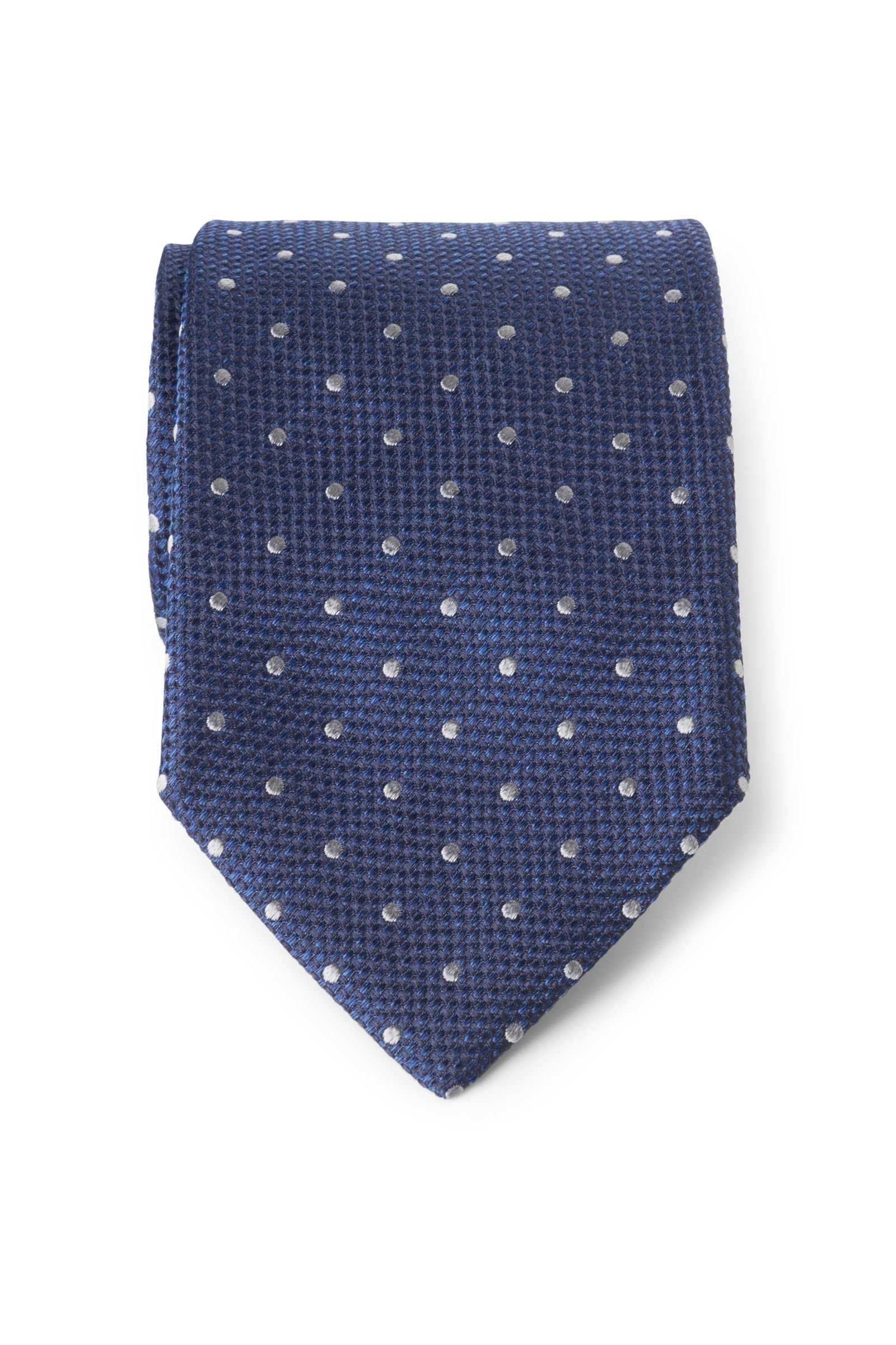 Silk tie navy patterned
