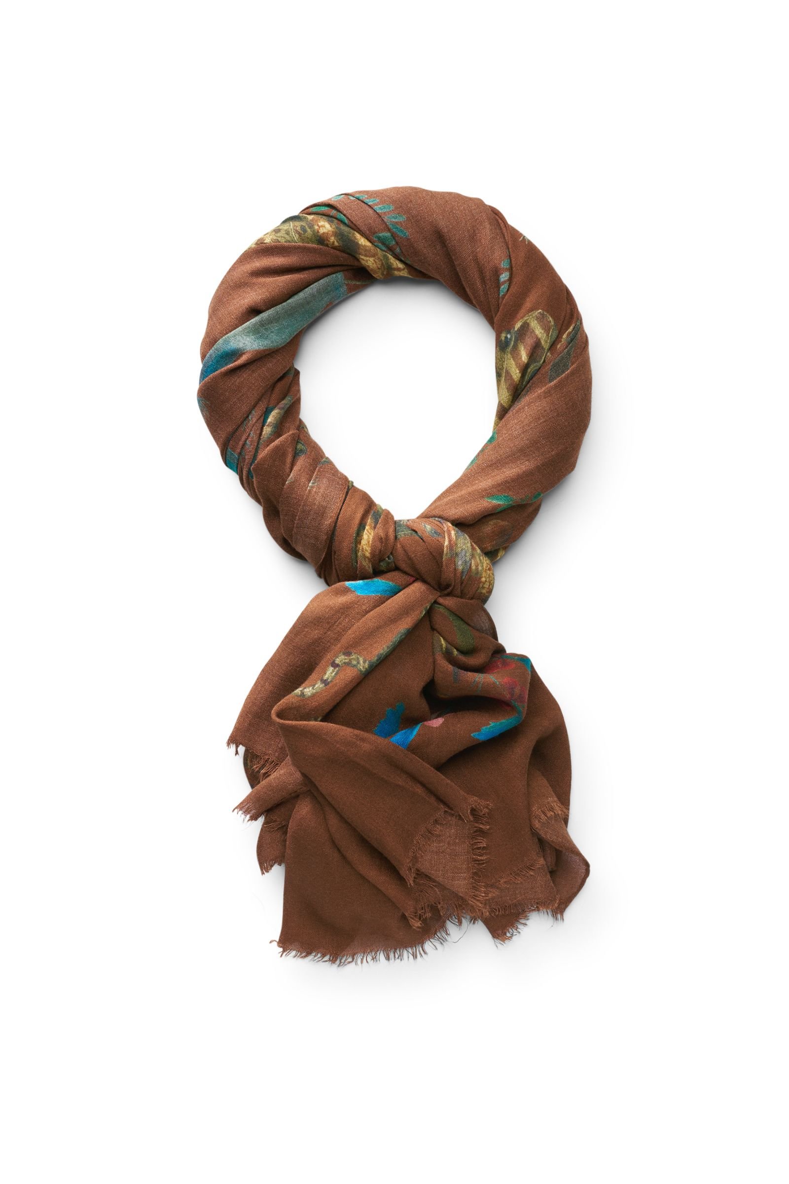 Scarf rust brown patterned