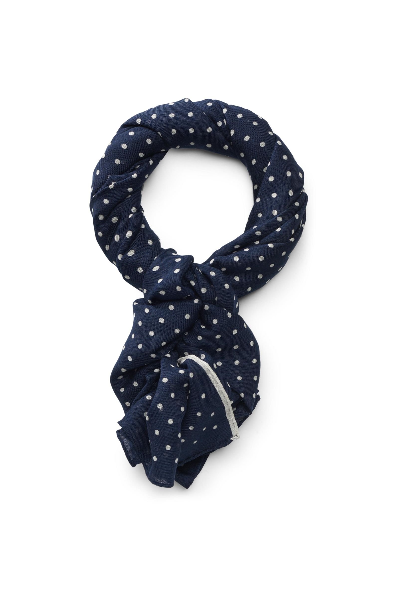 Scarf navy polka dotted
