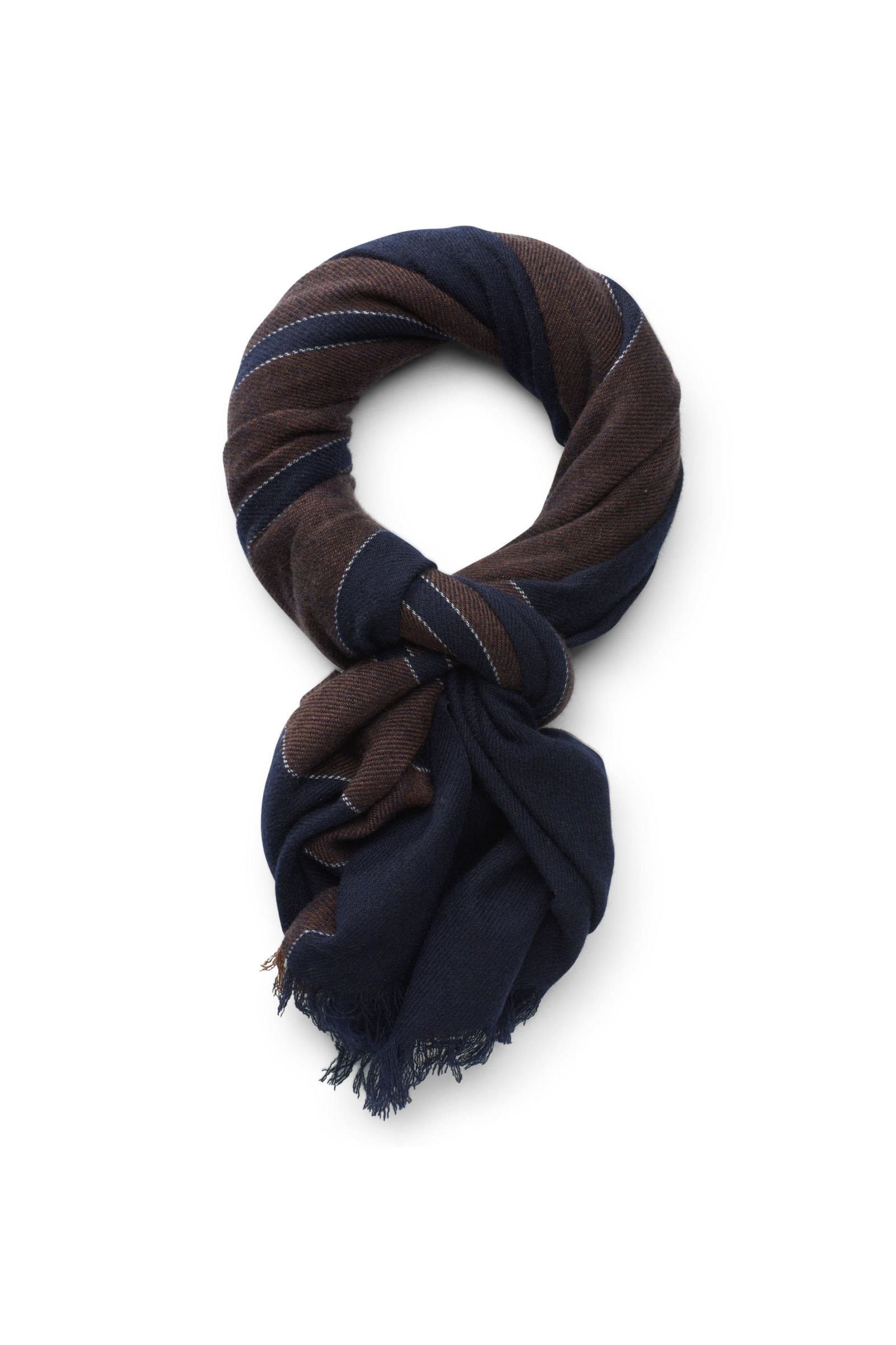Cashmere scarf navy/brown