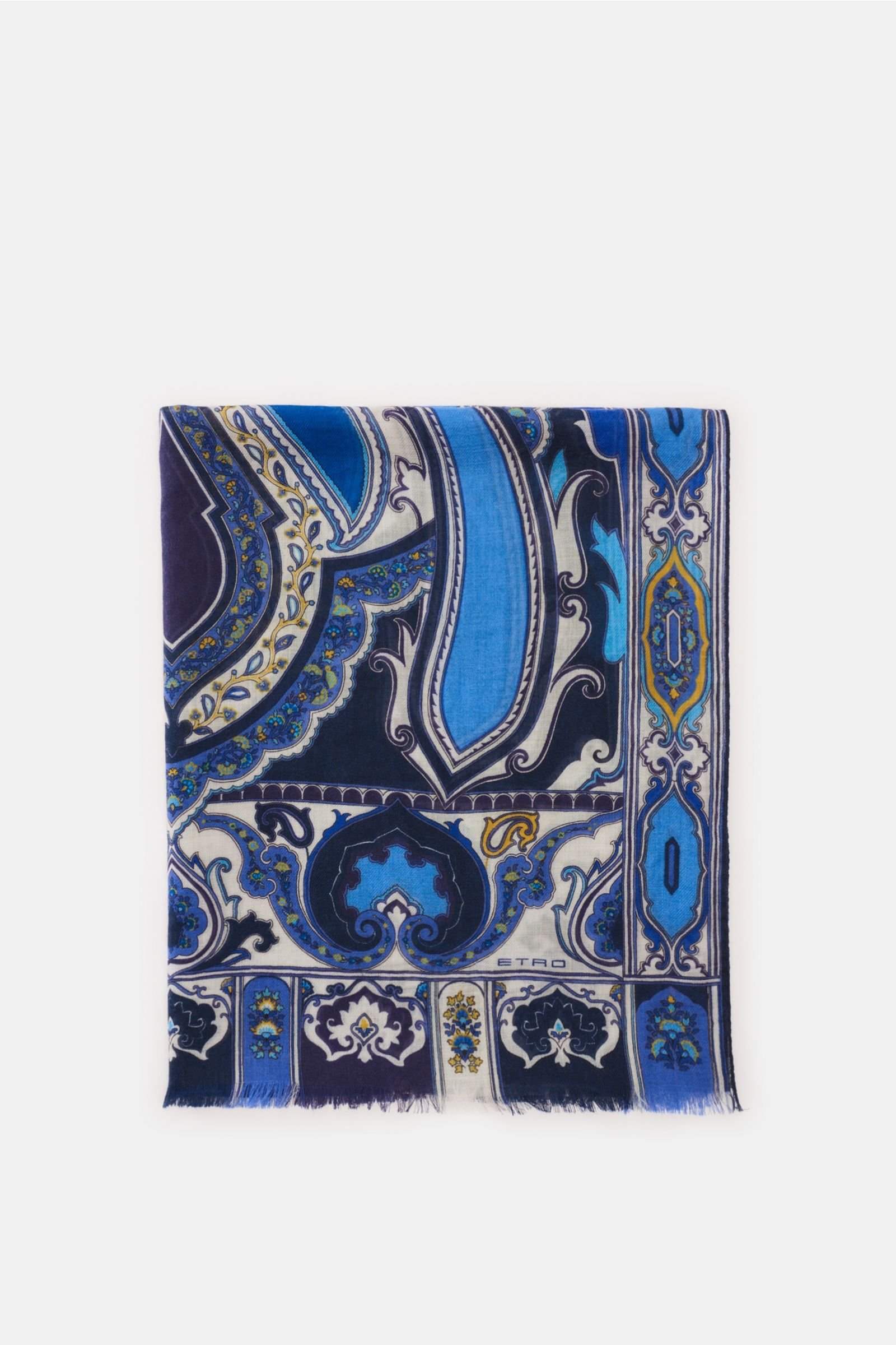 Cashmere scarf blue patterned