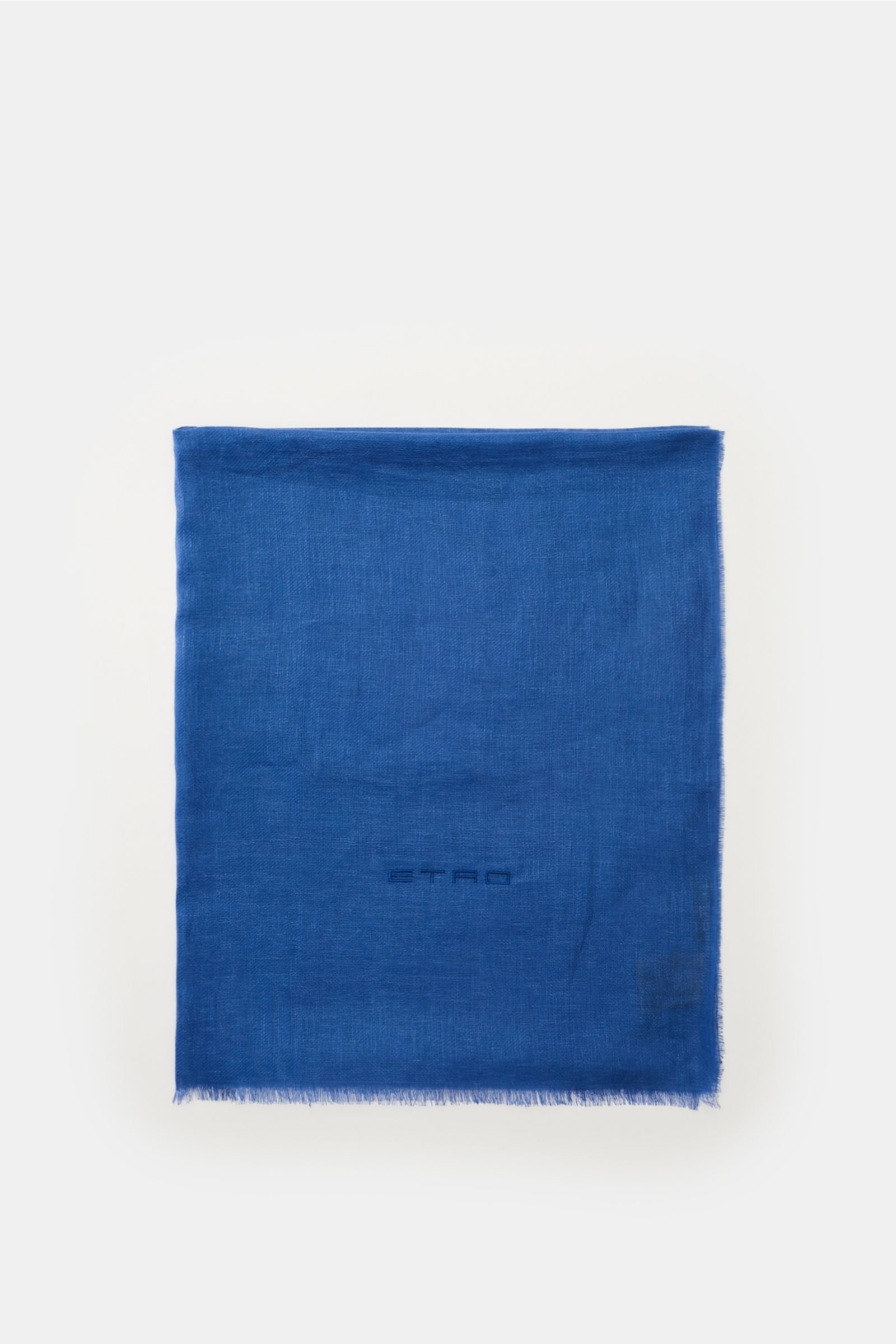Linen scarf smoky blue patterned
