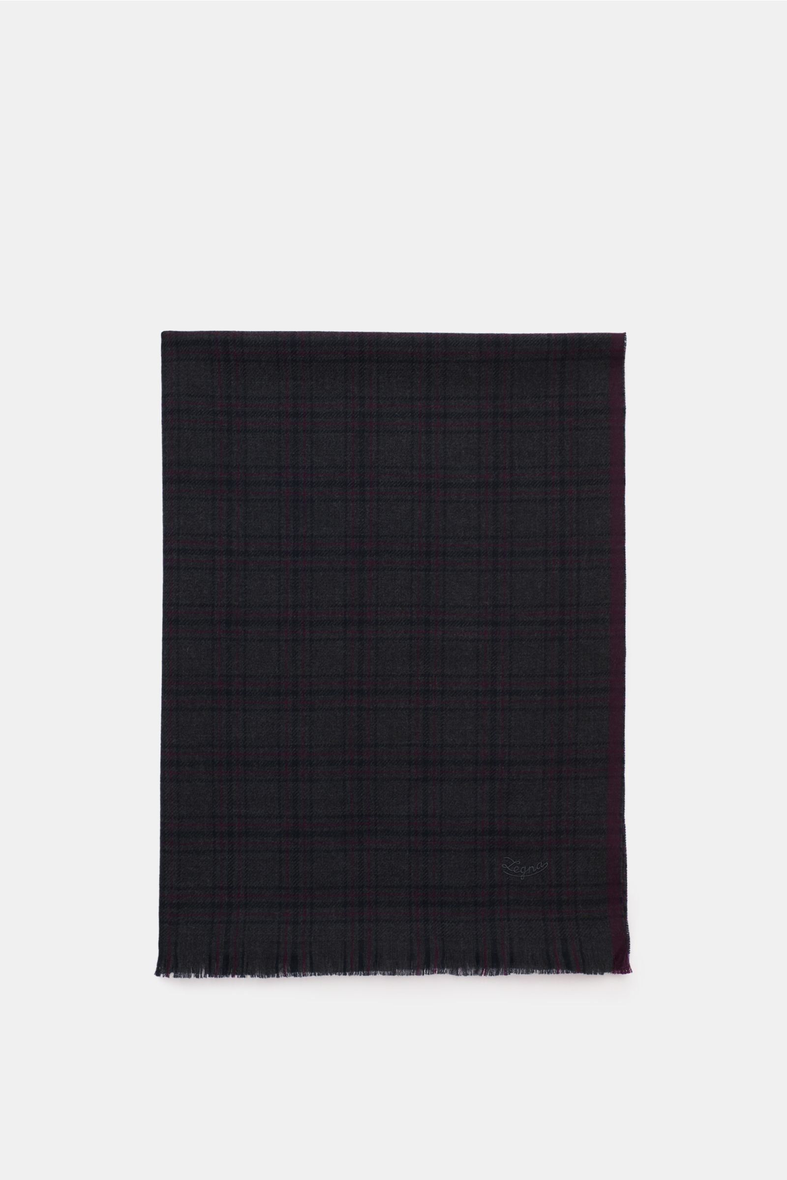 Scarf anthracite/burgundy checked