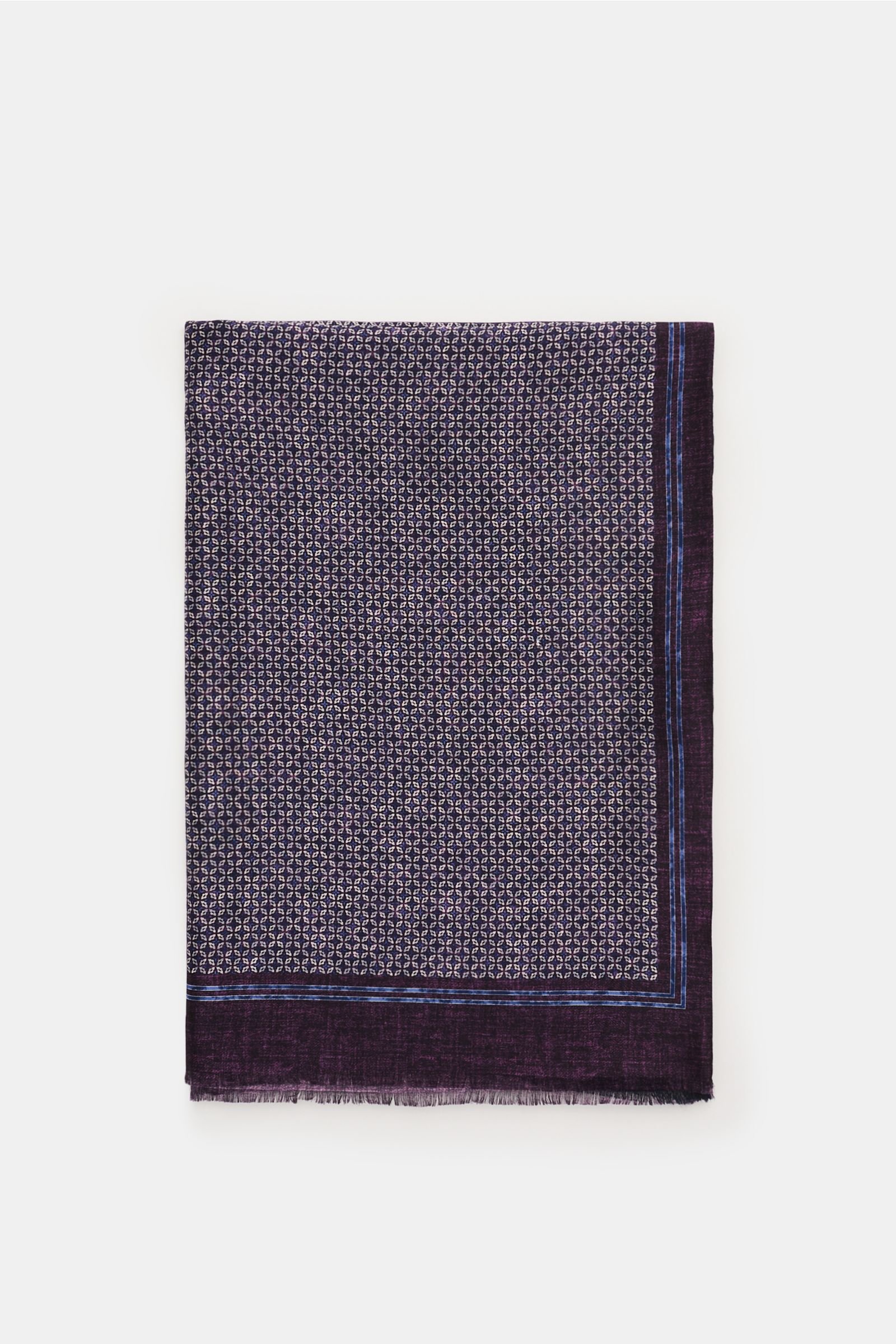 Scarf 'Corvara' violet/navy, patterned