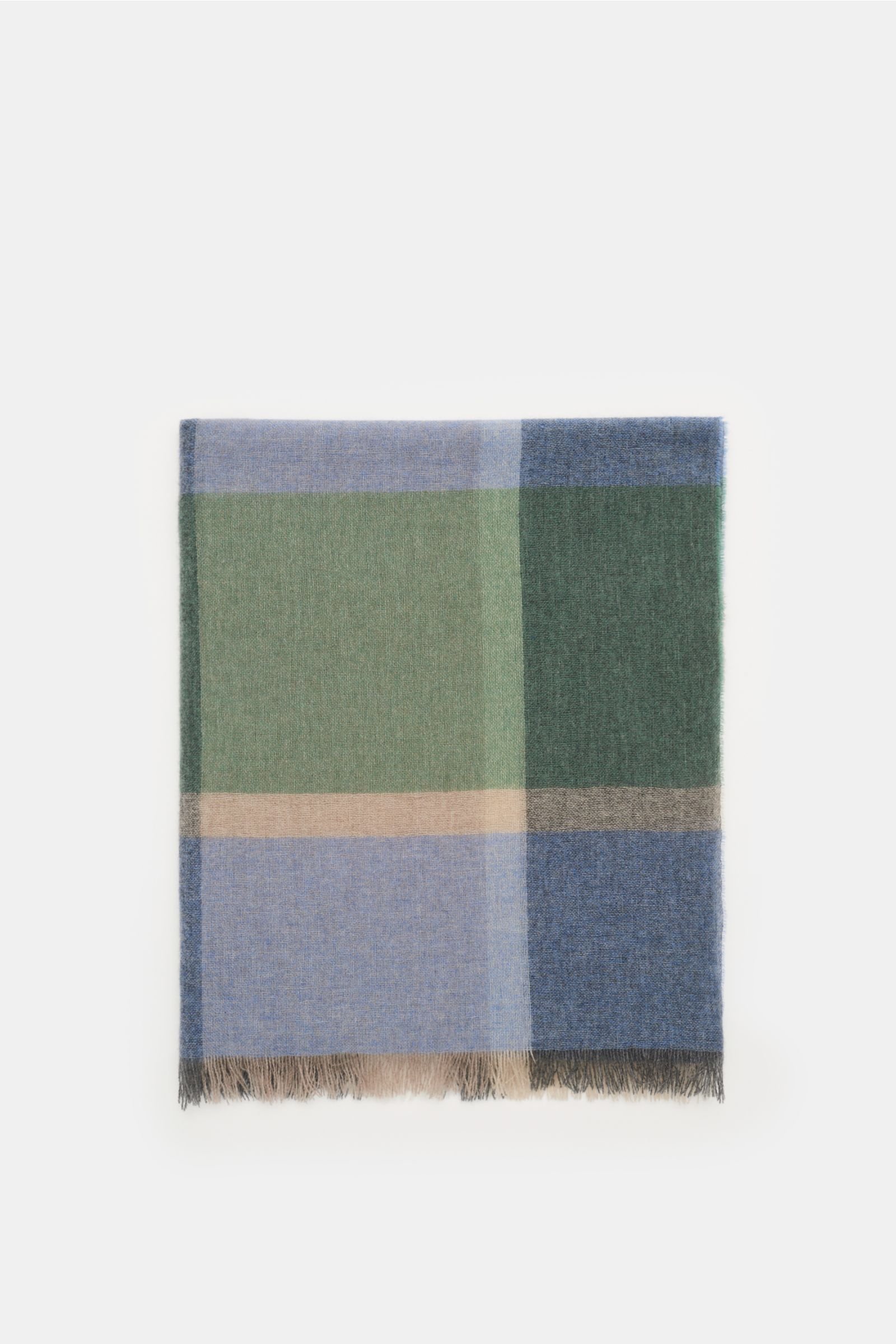 Cashmere scarf 'Ortisei' mint green/grey-blue, checked