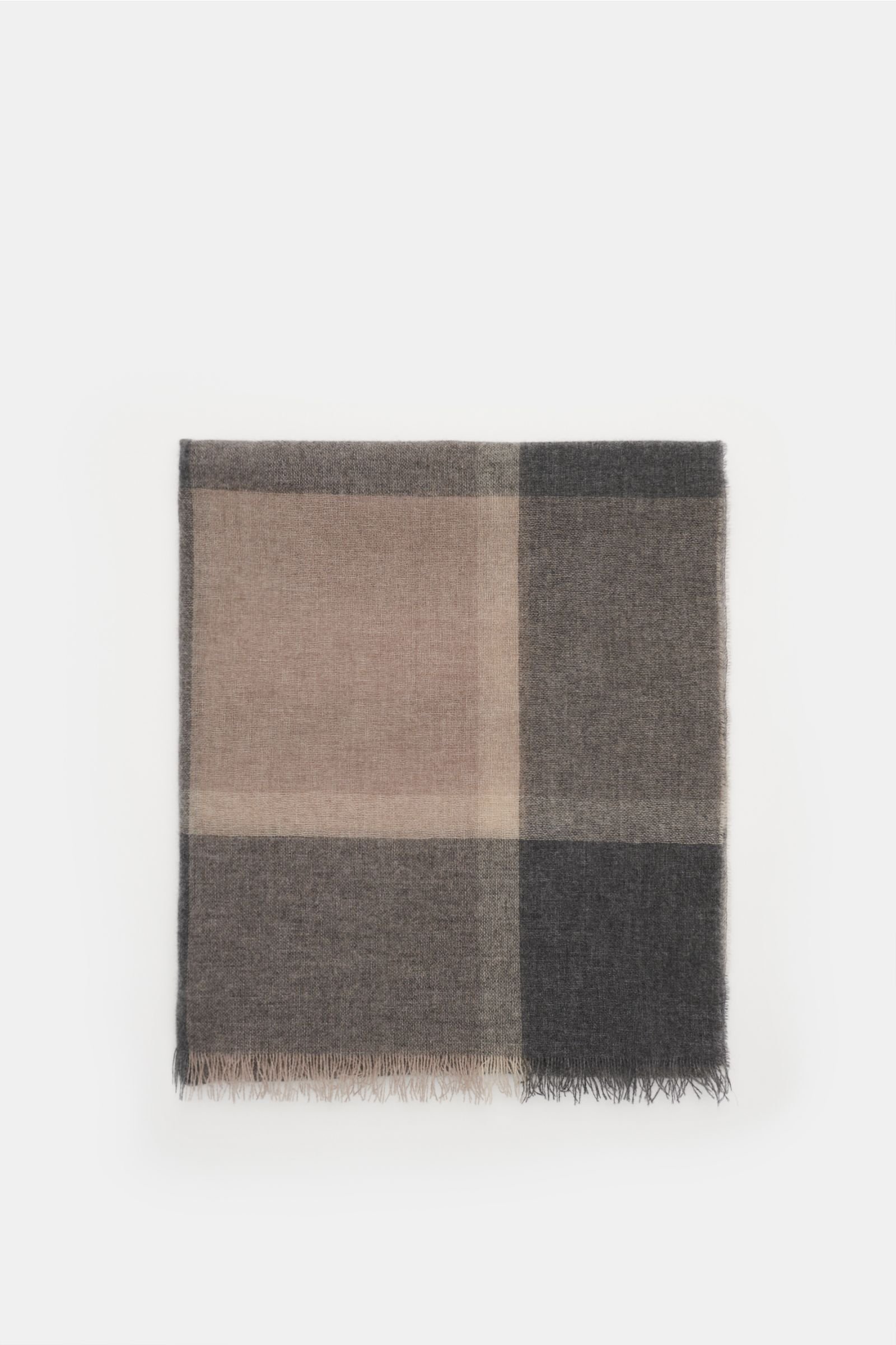 Cashmere scarf 'Ortisei' beige/grey, checked